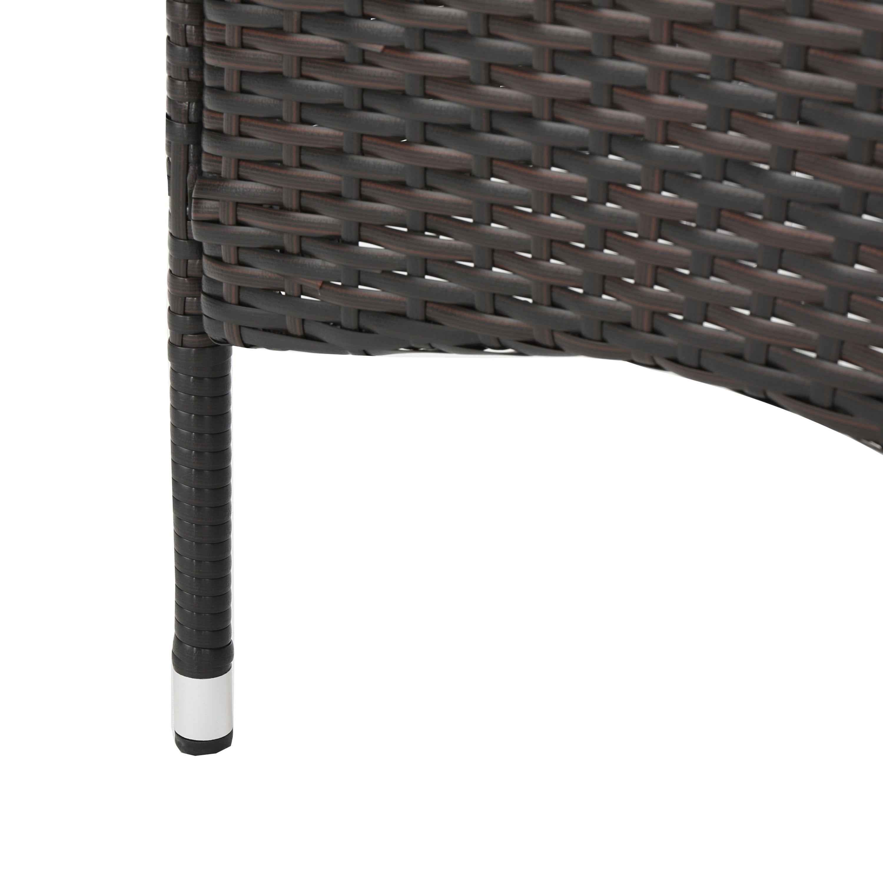 Clementine Outdoor Multibrown PE Wicker Dining Chairs (Set of 2)