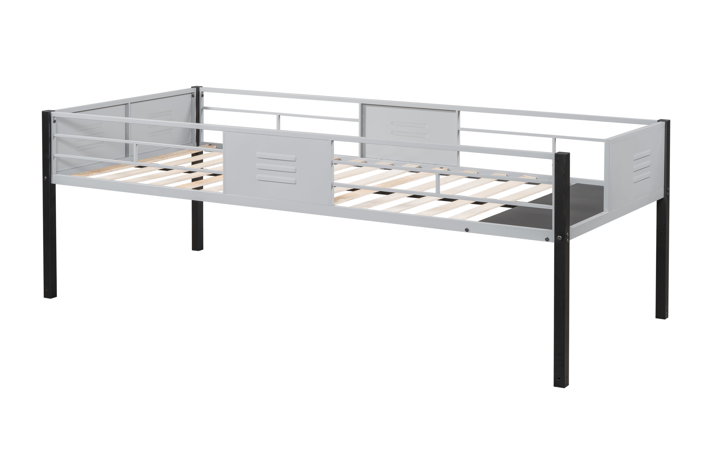 Triple Bunk Bed with Vent Board/ Sturdy Metal Frame/ Noise-Free Wood Slats/ Separatable into three beds/ No Box Spring Needed - Abrihome