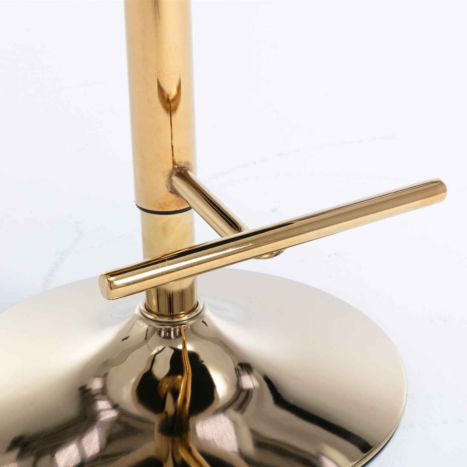 A&A Furniture,Golden Swivel Velvet Barstools Adjusatble Seat Height from 25-33 Inch, Modern Upholstered Bar Stools with Backs Comfortable Tufted for Home Pub and Kitchen Island(Gray,Set of 2)