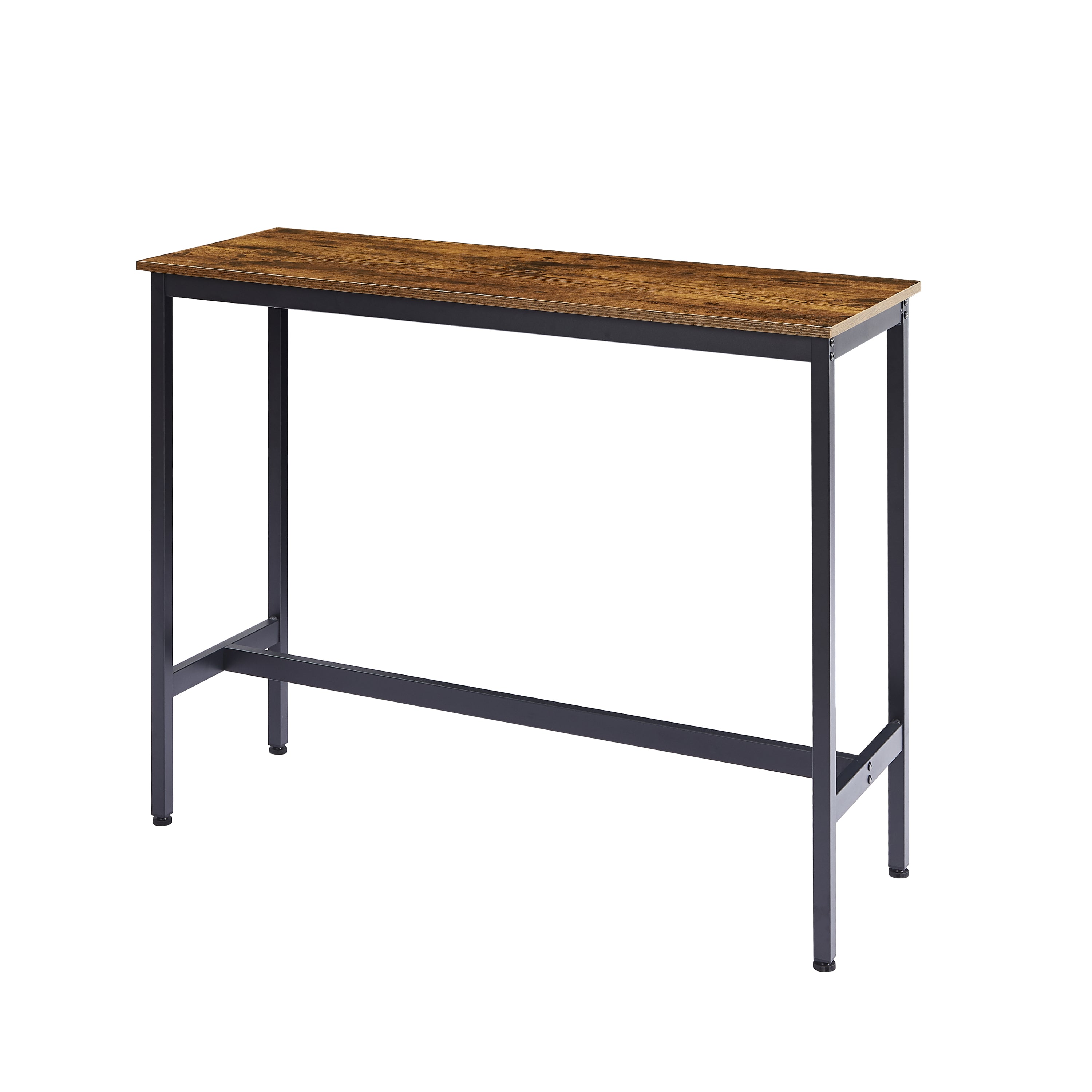 Bar Table Set with 2 Bar stools PU Soft seat with backrest, Rustic Brown, 43.31'' L x 15.75'' W x 35.43'' H. - Abrihome