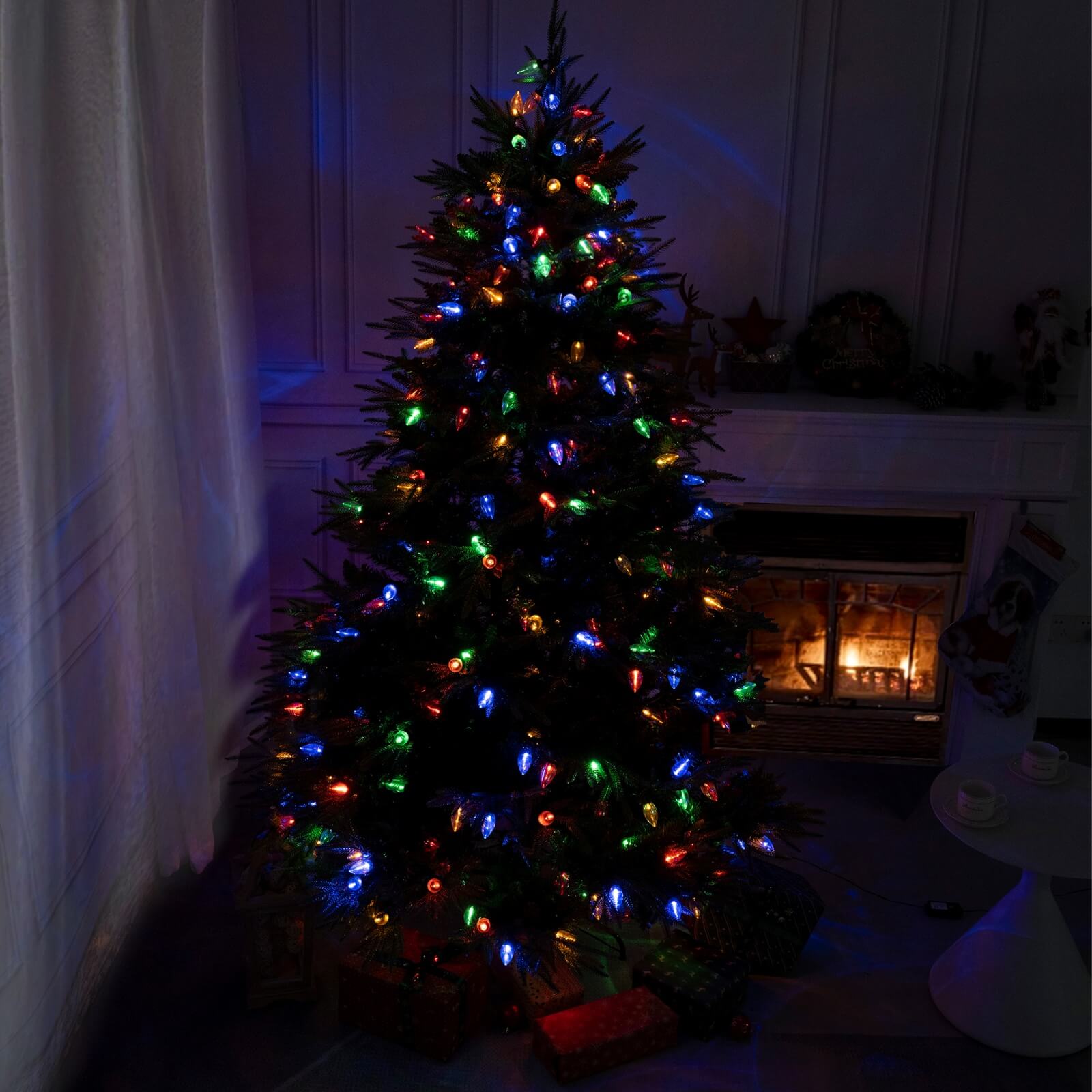 7FT Artificial Christmas Tree with Realistic PE PVC(PJT-2504-7FT) - Abrihome