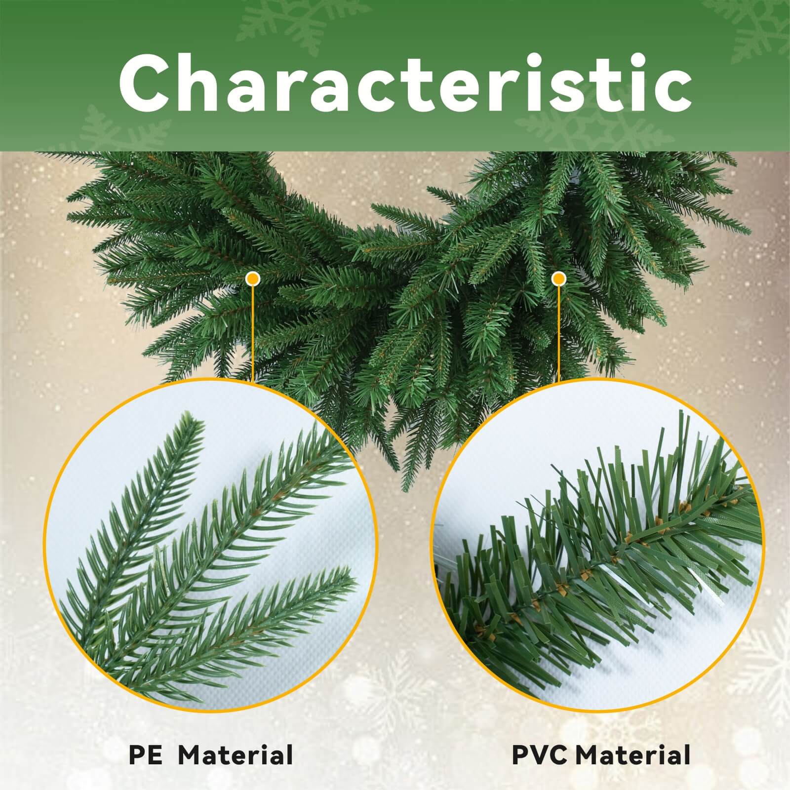 Festive Green Christmas Wreath with Optional LED Lights(PJW-2512) - Abrihome