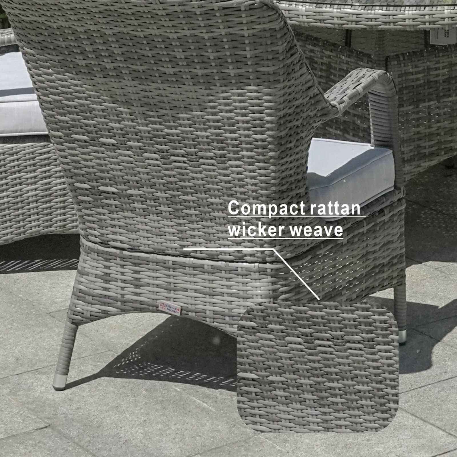 6-Seat Garden Dining Set – Round Table with Tempered Glass Turntable(PAD-1711)