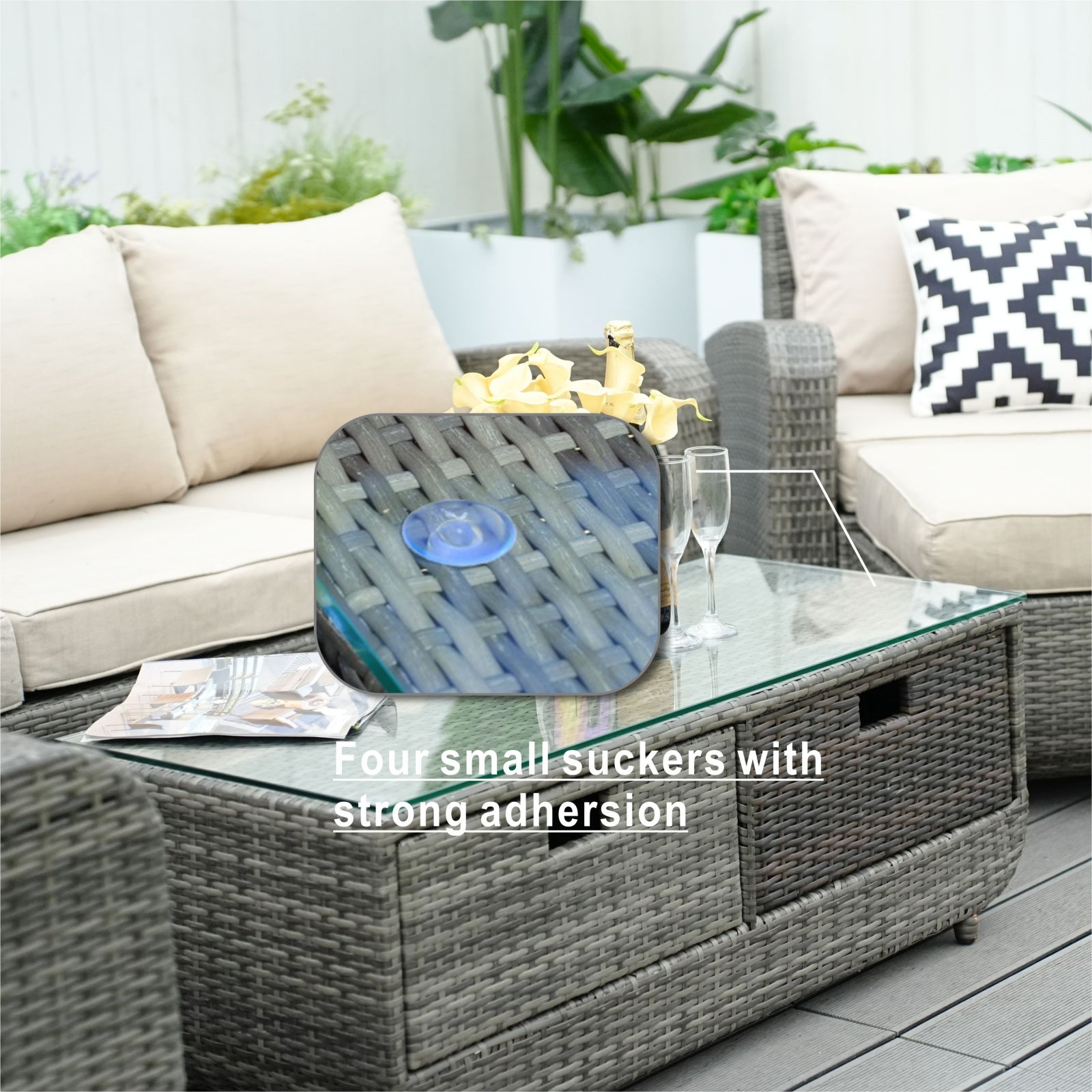 5-Piece Outdoor Conversation Sofa Set(PAS-1515-SET) - Abrihome