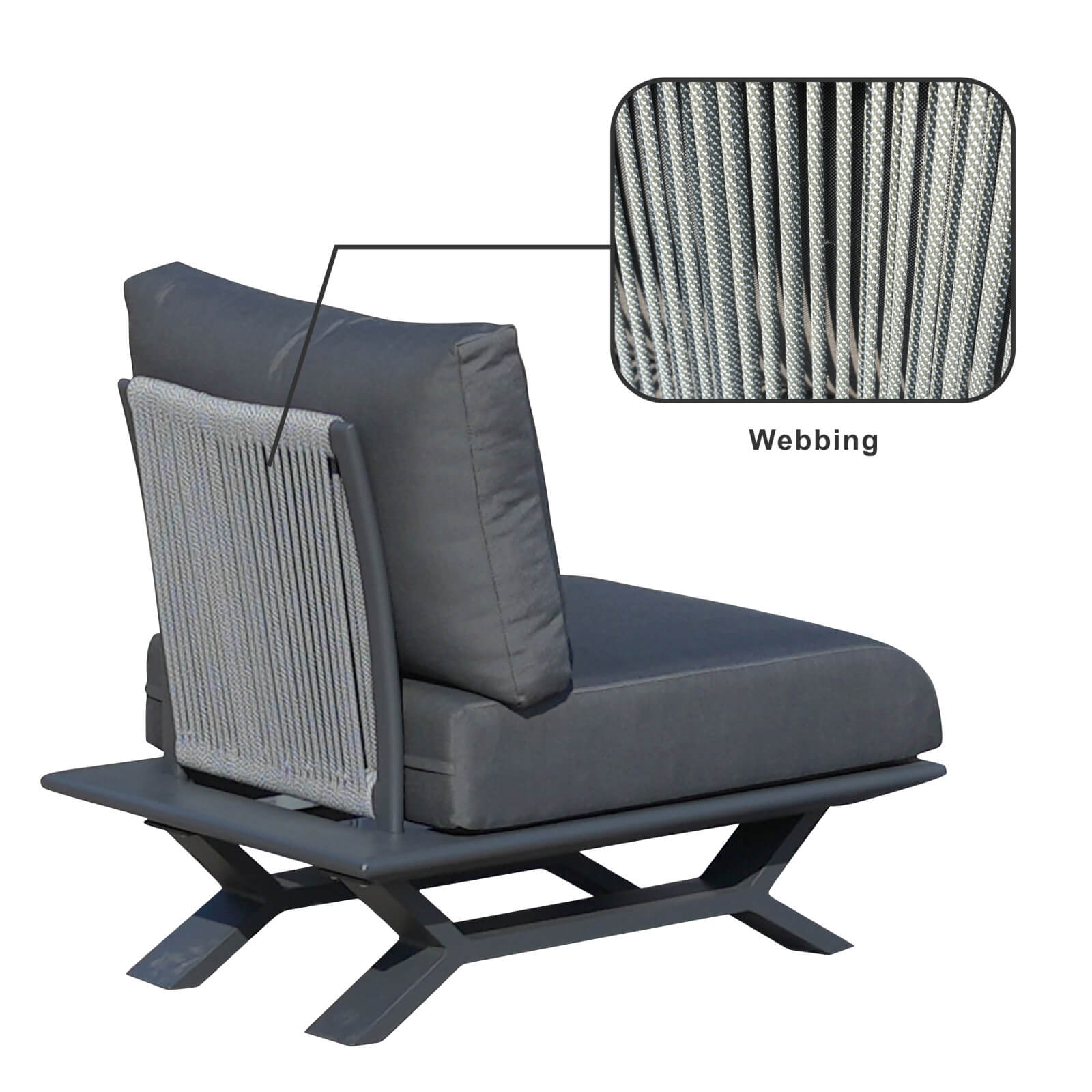 High-grade teak handrails aluminum dew pipe sofa garden set(PAS-2323) - Abrihome