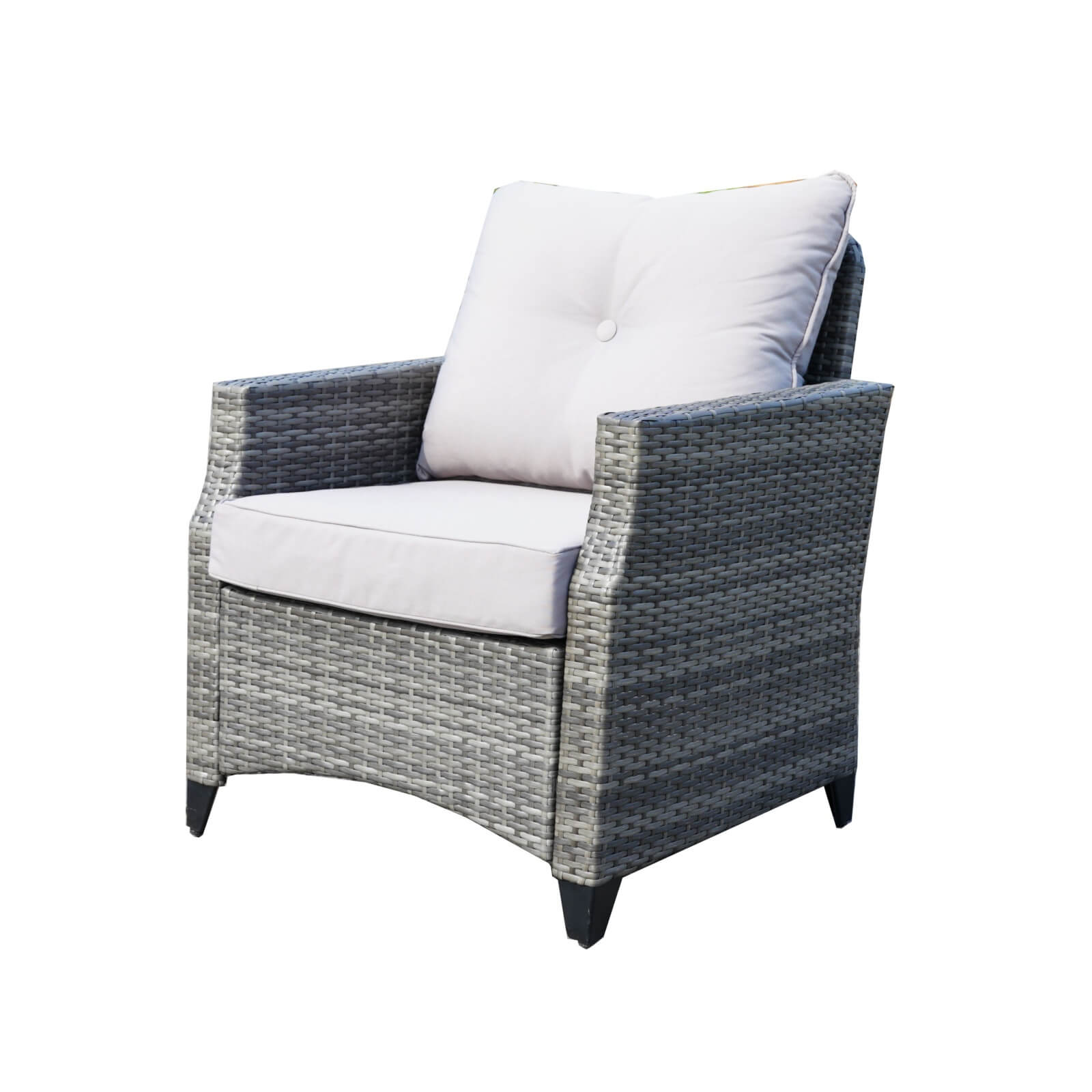 5-Piece Outdoor Fire Pit Patio Set with Gray Sofas and Fire Pit Table(PAF-1802P) - Abrihome