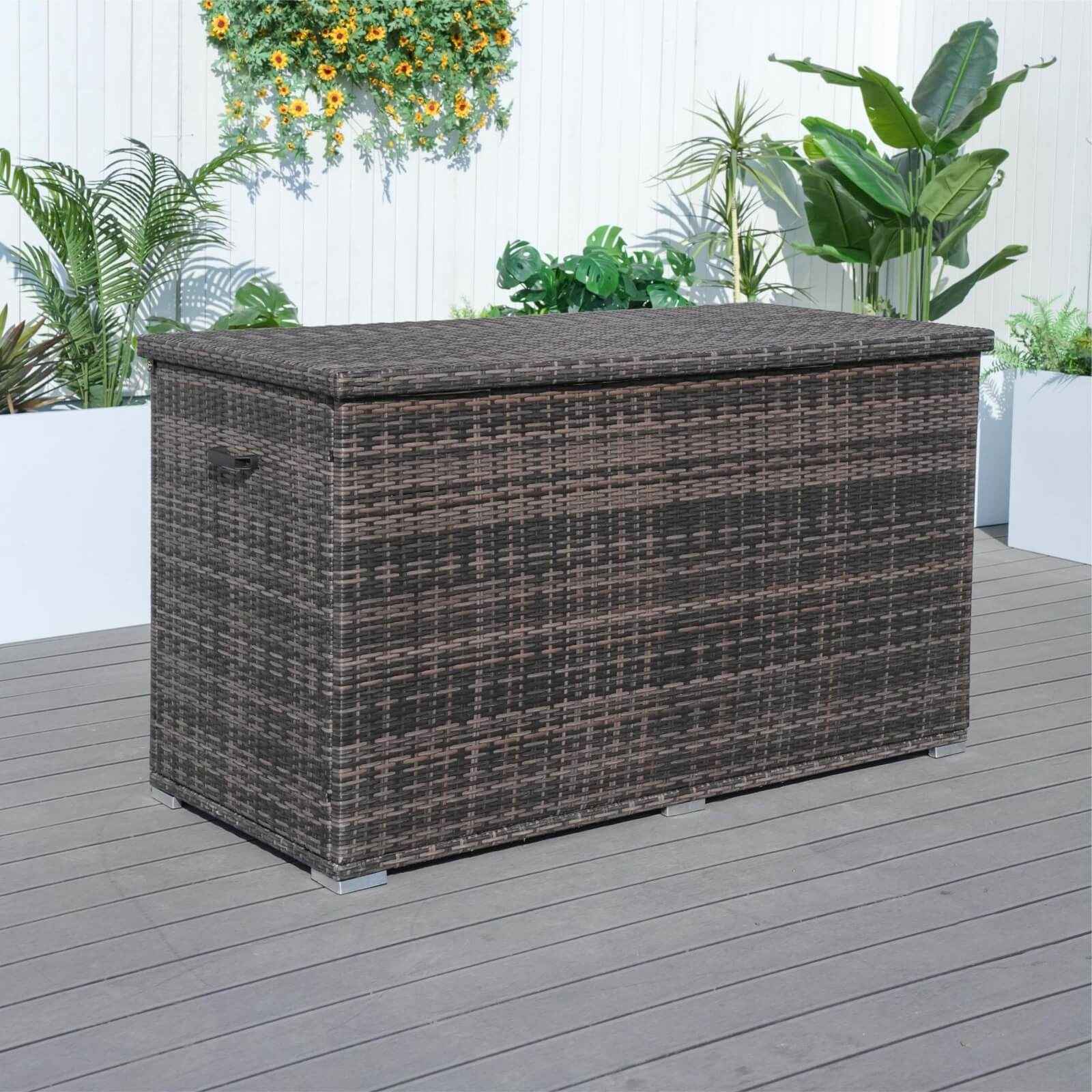 Large Outdoor Wicker Storage Box with Aluminum Frame(PA-3256B)