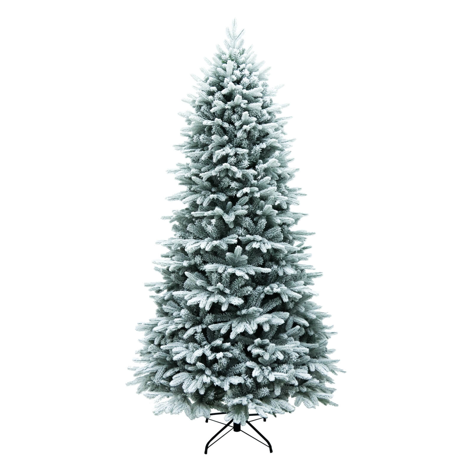 7FT Realistic Snow-Flocked Christmas Tree with Optional 500 LED Lights(PJT-2507-7FT) - Abrihome