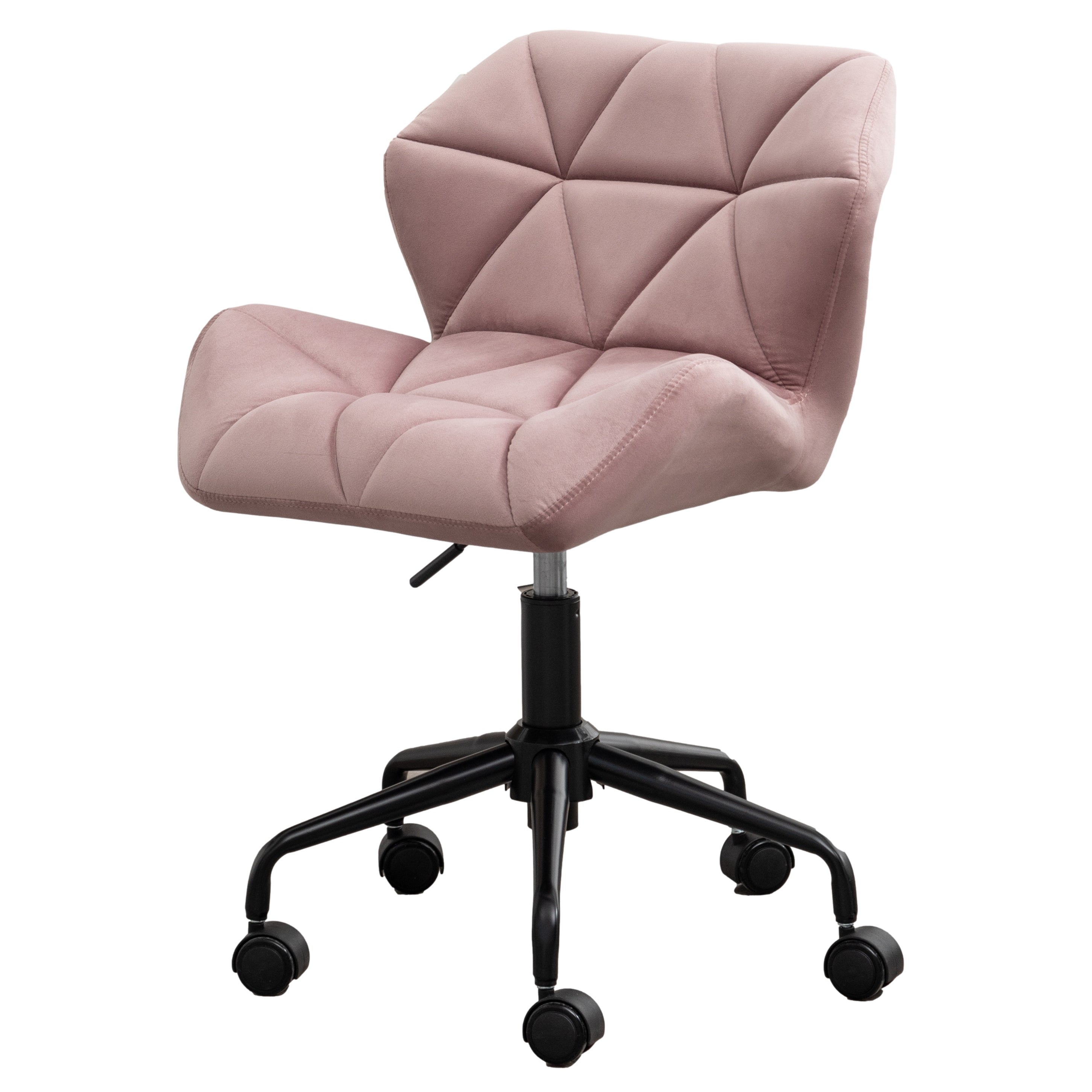 Eldon Diamond Tufted Adjustable Swivel Office Chair, Mauve - Abrihome