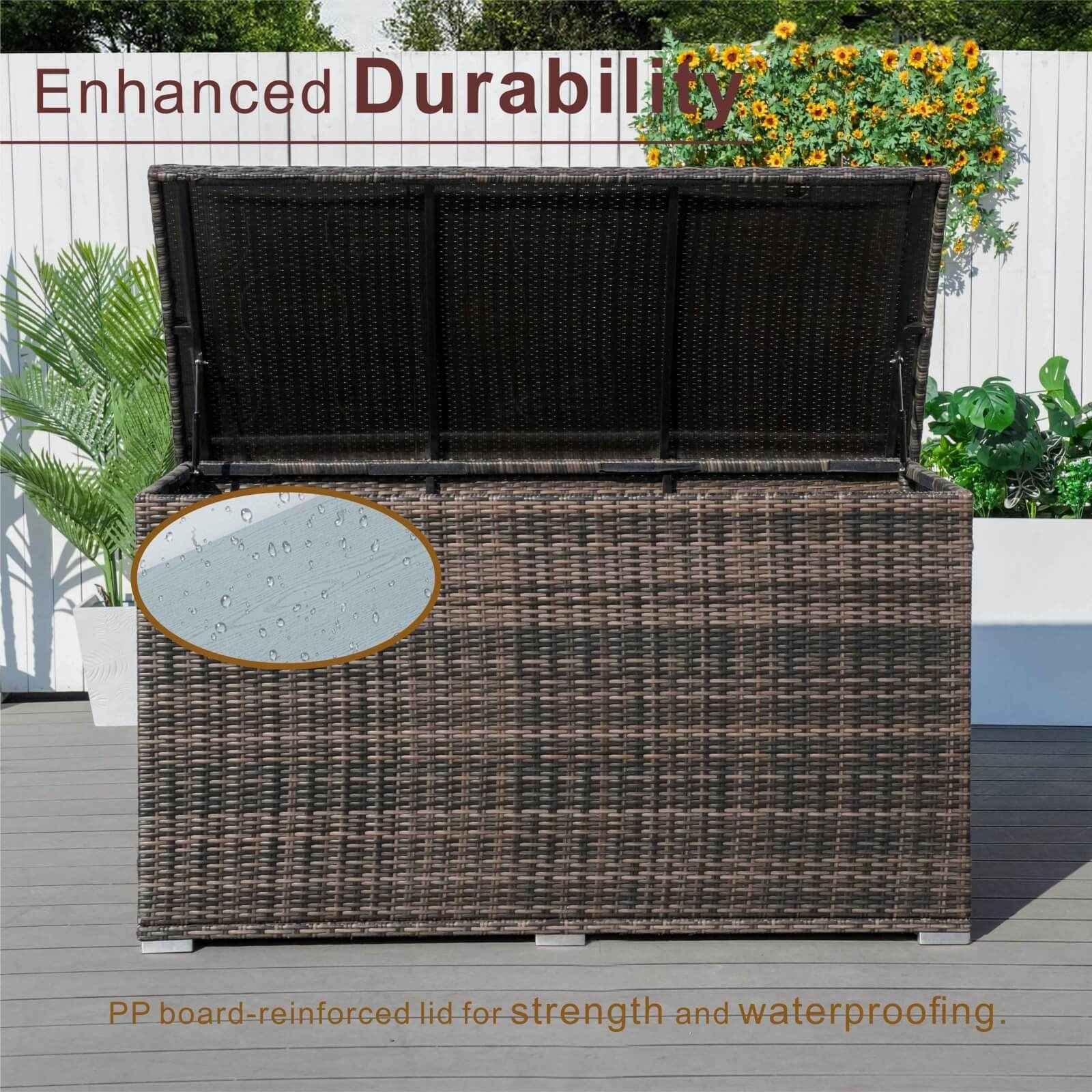 Large Outdoor Wicker Storage Box with Aluminum Frame(PA-3256B)