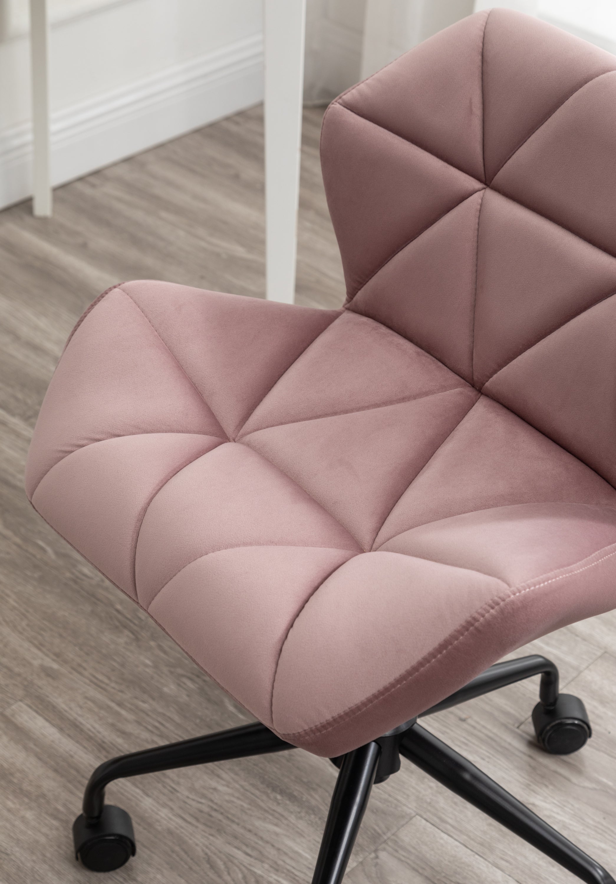Eldon Diamond Tufted Adjustable Swivel Office Chair, Mauve - Abrihome
