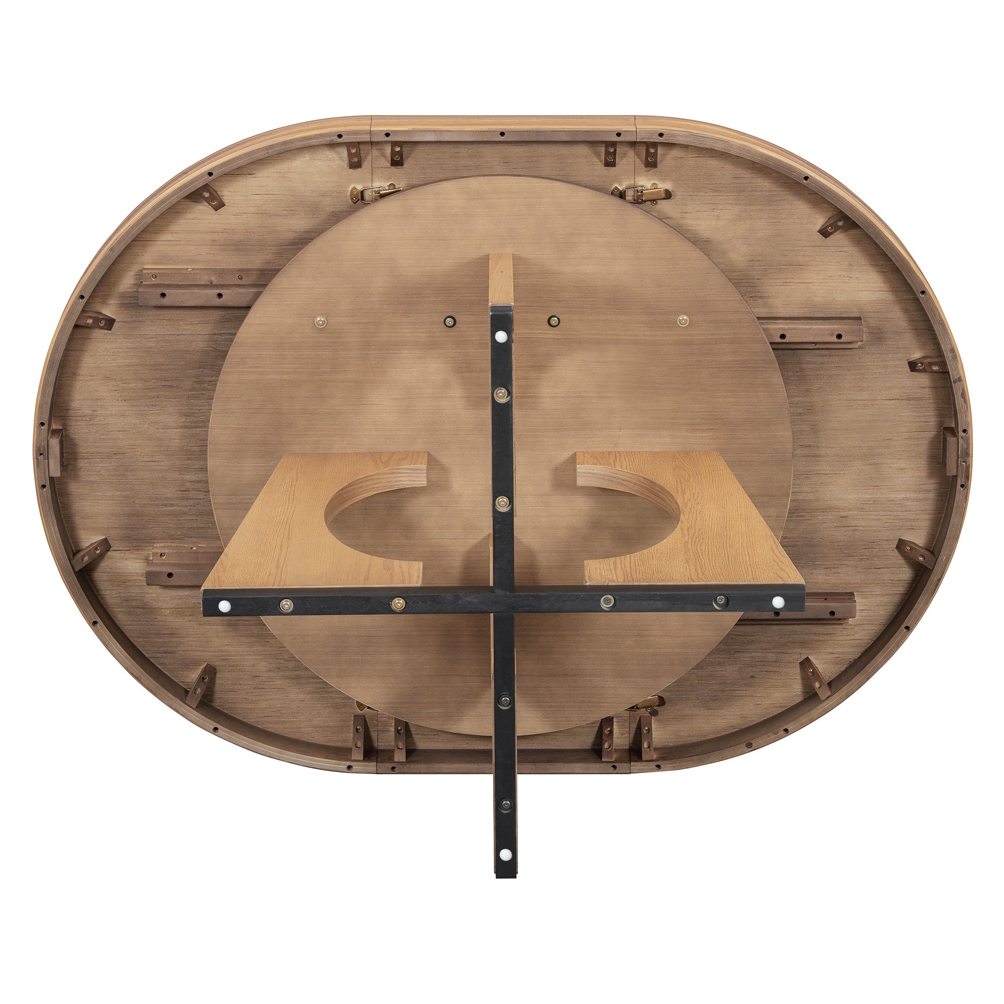 TREXM 5-Piece Retro Rustic Functional Dining Set Unique Geometric Design, 1 Extendable Table with a 16-inch Leaf and 4 Upholstered Chairs Ideal for Dining Room and Kitchen (Natural) - Abrihome