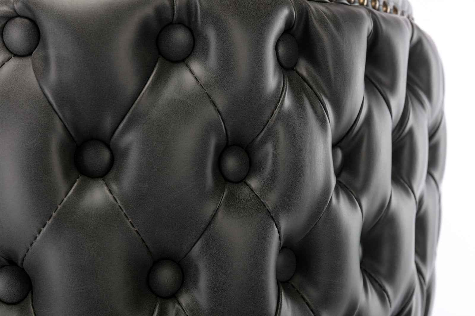 A&A Furniture,Swivel Barstools Adjusatble Seat Height, Modern PU Upholstered Bar Stools with the whole Back Tufted, for Home Pub and Kitchen Island(Dark Gray, Set of 2)