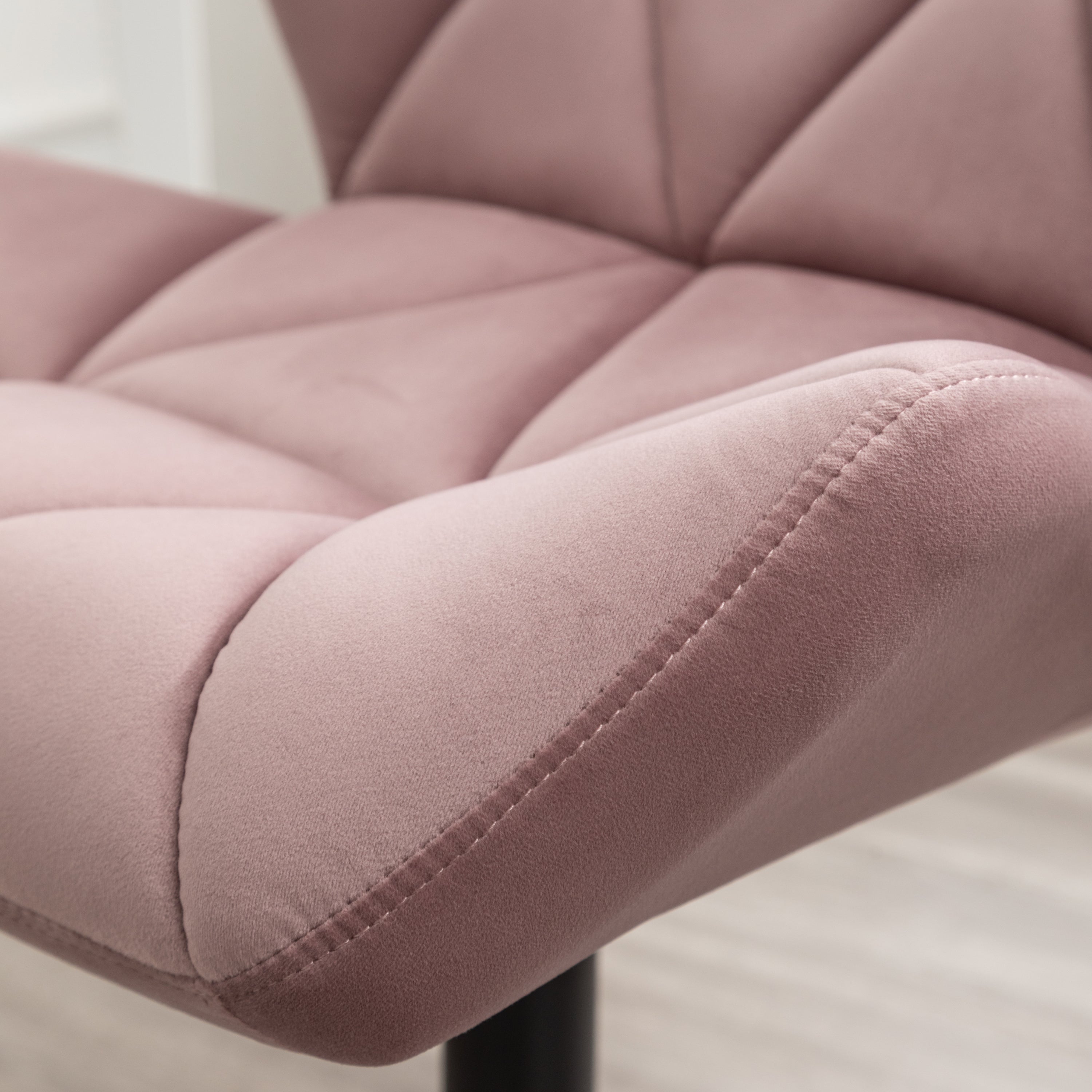Eldon Diamond Tufted Adjustable Swivel Office Chair, Mauve - Abrihome