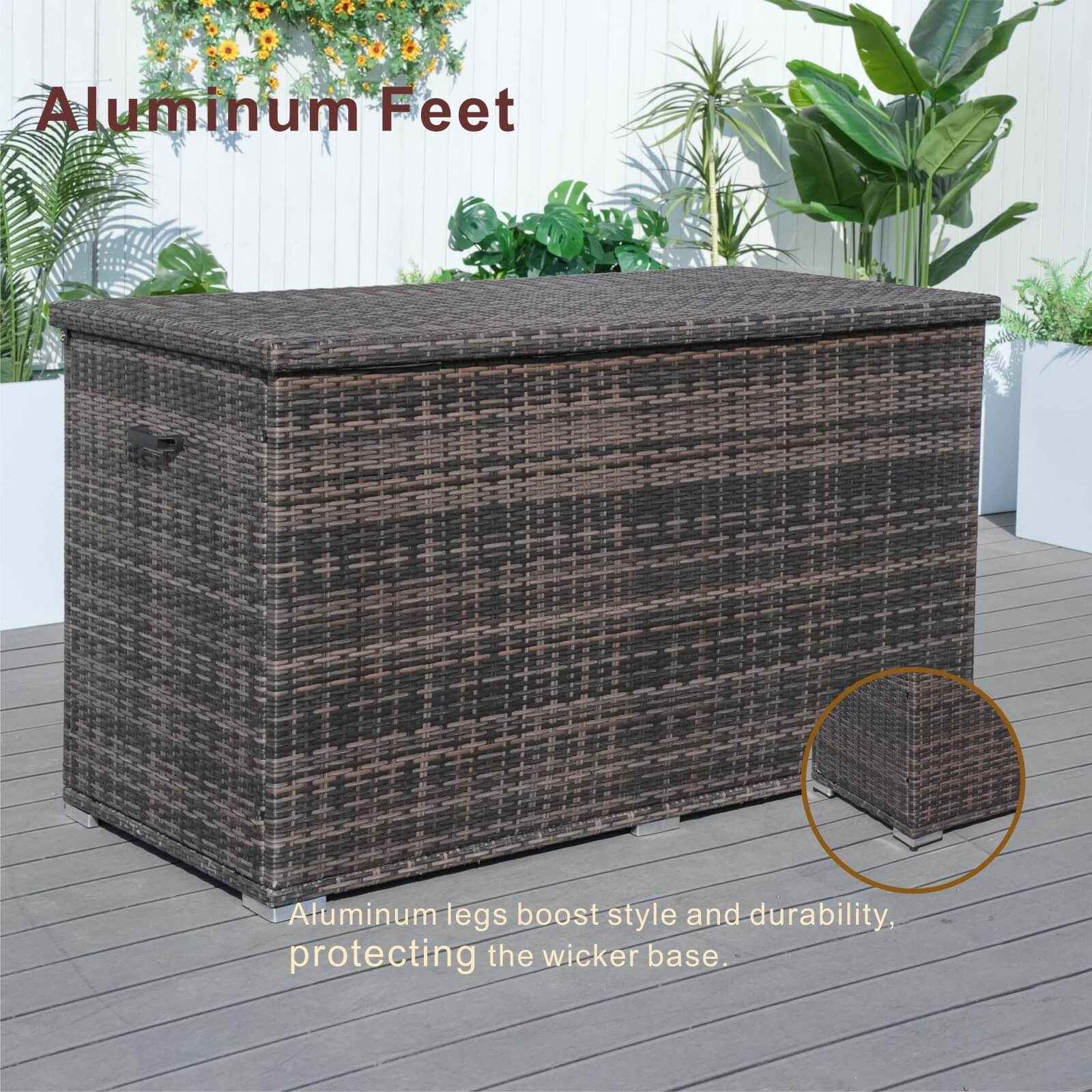 Large Outdoor Wicker Storage Box with Aluminum Frame(PA-3256B)