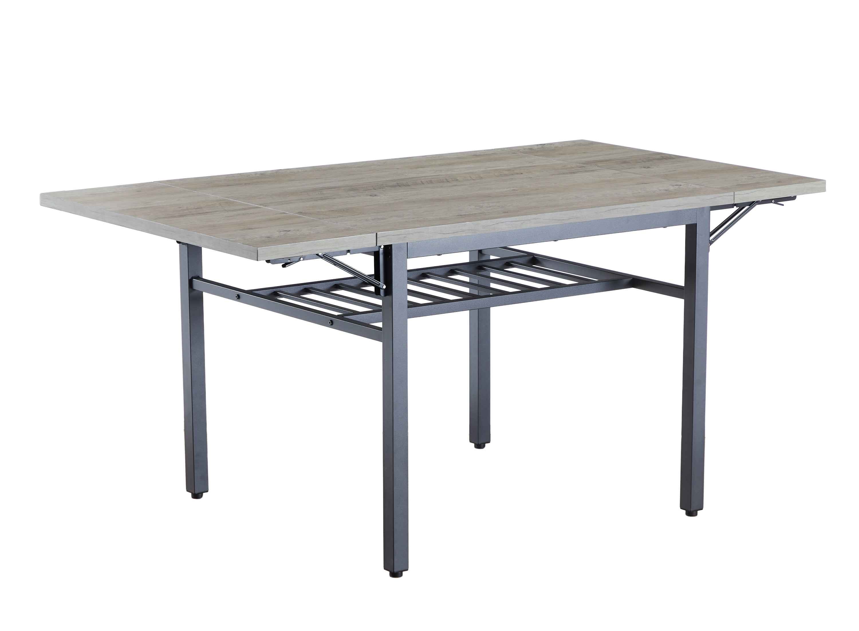 Folding Dining Table, 1.2 inches thick table top, for Dining Room, Living Room, Grey, 63.2'' L x 35.5'' W x 30.5'' H.