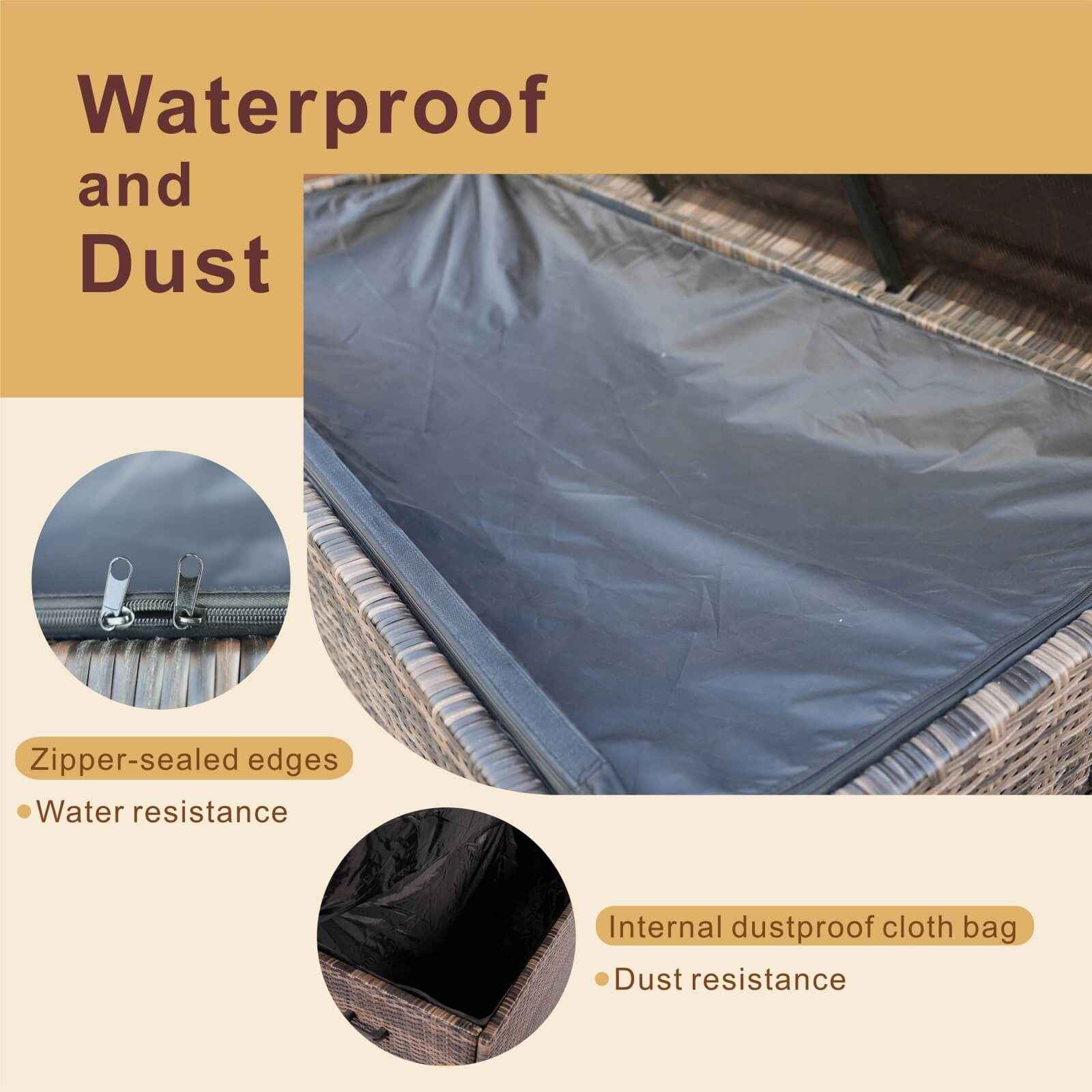 Large Outdoor Wicker Storage Box with Aluminum Frame(PA-3256B)