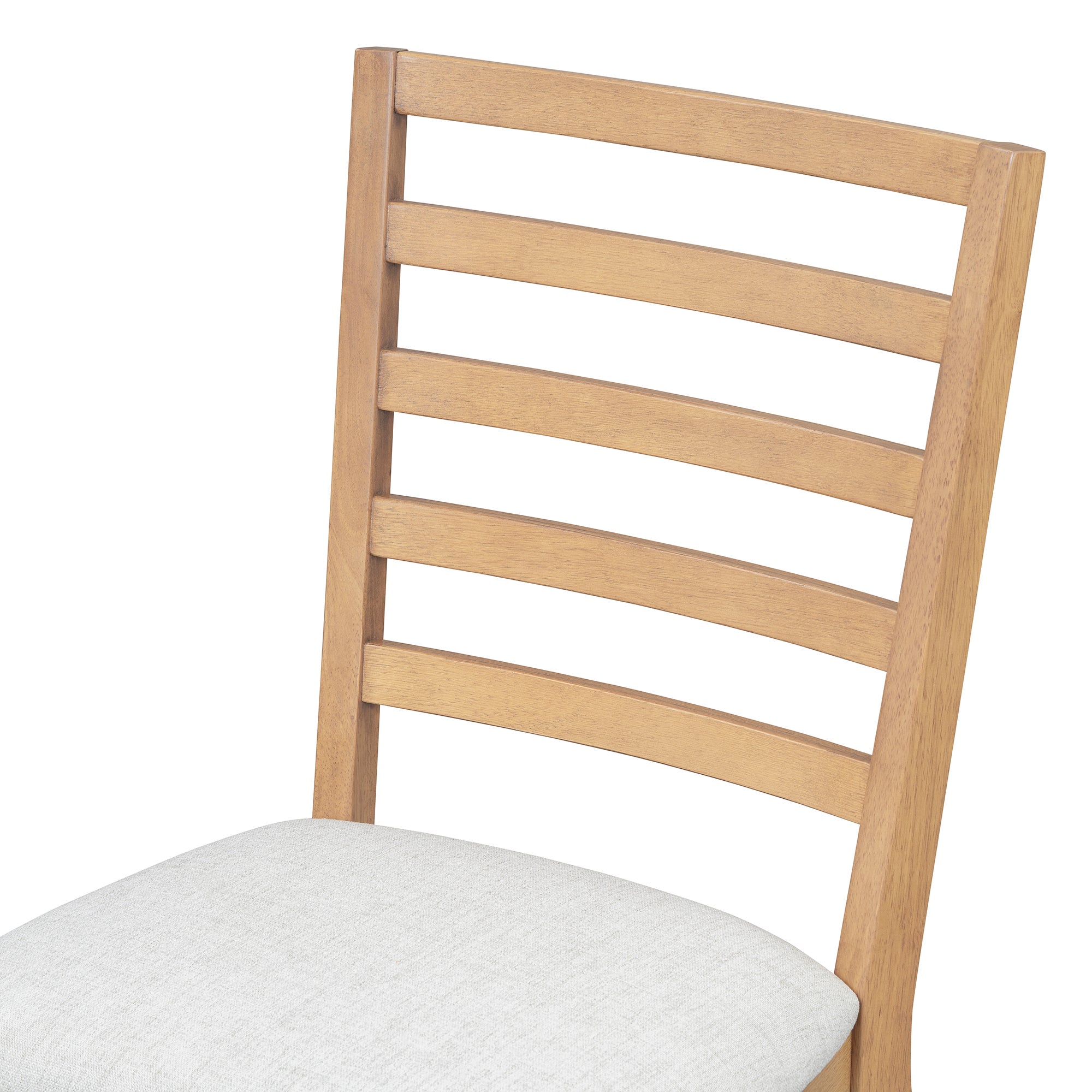 TREXM 5-Piece Retro Rustic Functional Dining Set Unique Geometric Design, 1 Extendable Table with a 16-inch Leaf and 4 Upholstered Chairs Ideal for Dining Room and Kitchen (Natural) - Abrihome