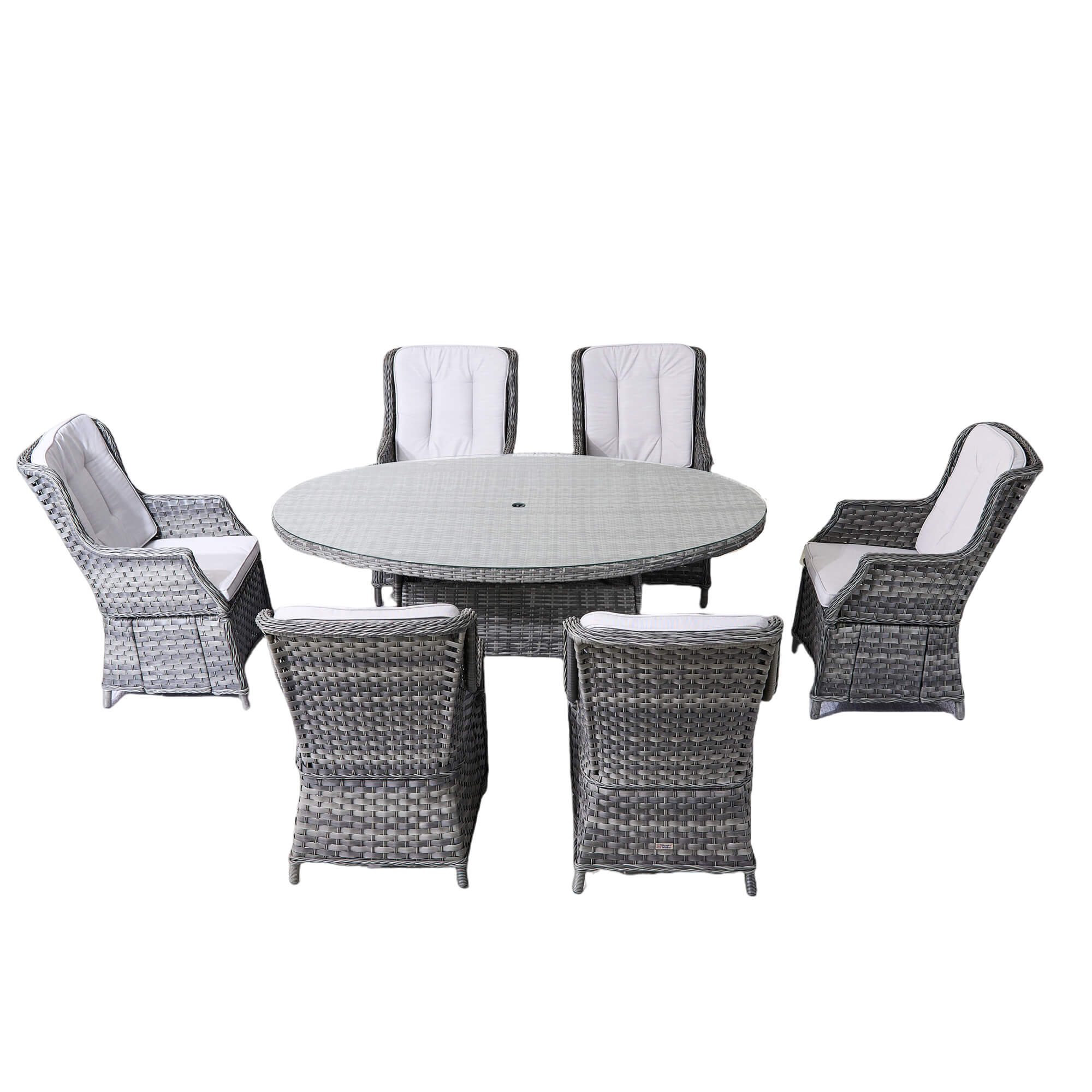 7-Piece Outdoor Dining Set with Oval Table(PAD-1713+010) - Abrihome