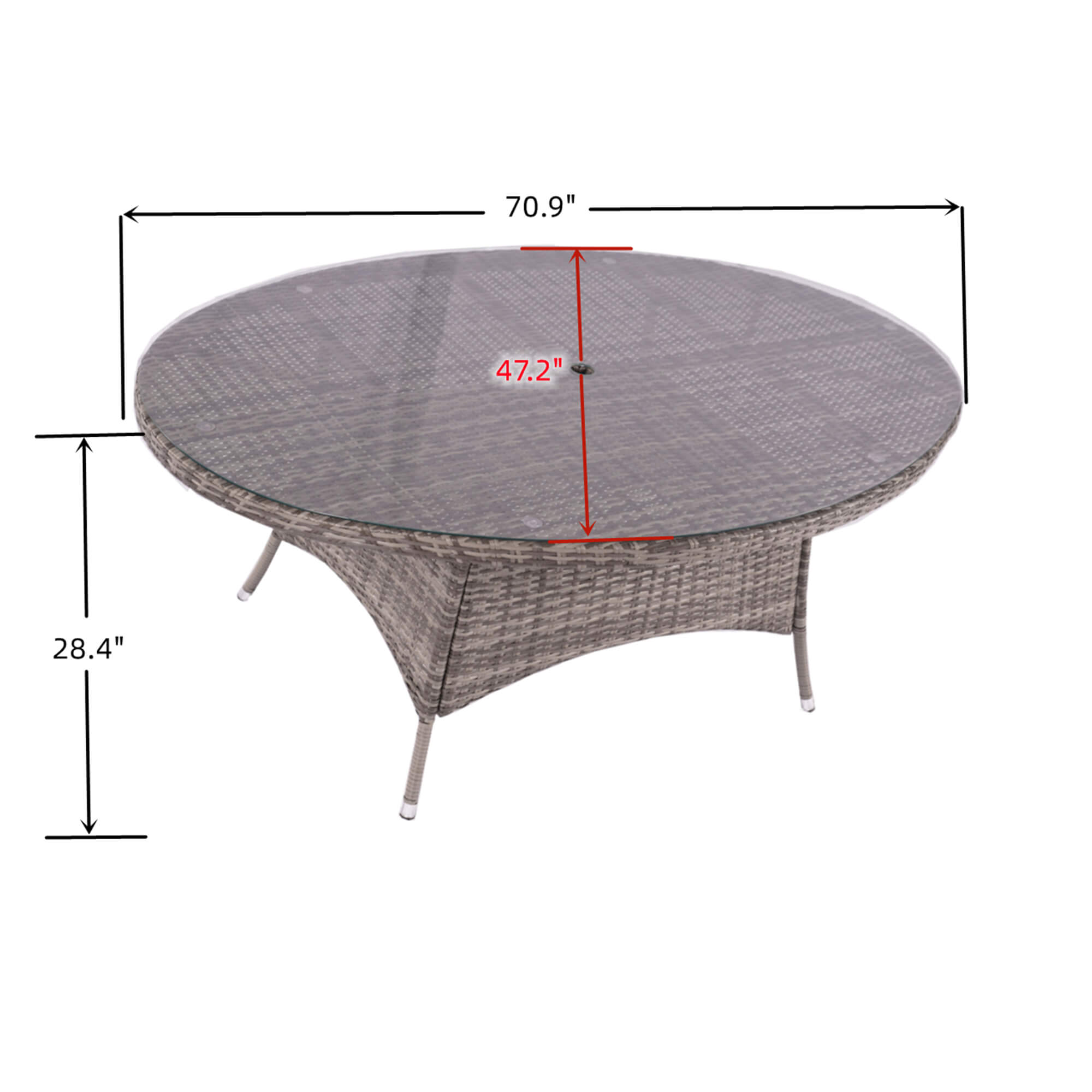 7-Piece Outdoor Wicker Dining Set with Oval Table(PAD-1713+1122) - Abrihome