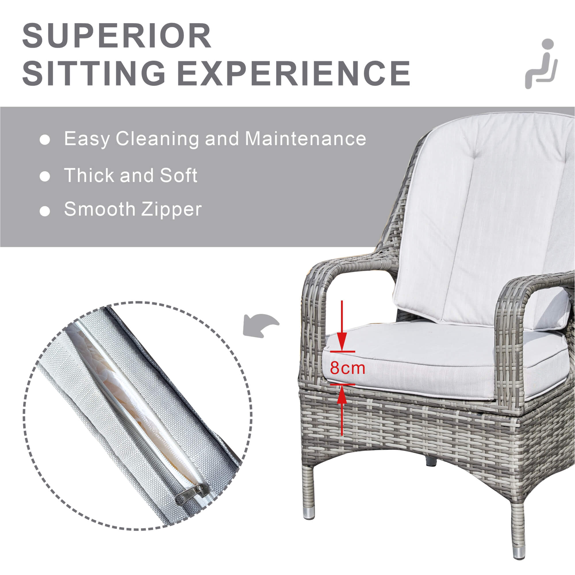 9-Piece Outdoor Dining Set with Round Table and 8 Cushioned Chairs (PAD-1714+009) - Abrihome