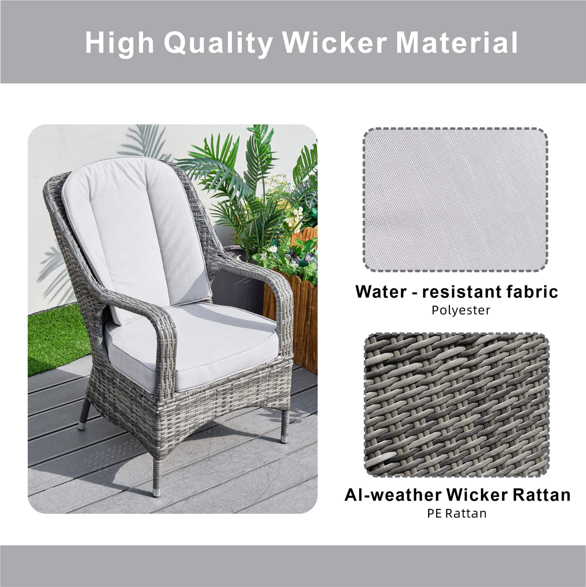 9-Piece Outdoor Dining Set with Round Table and 8 Cushioned Chairs (PAD-1714+009) - Abrihome