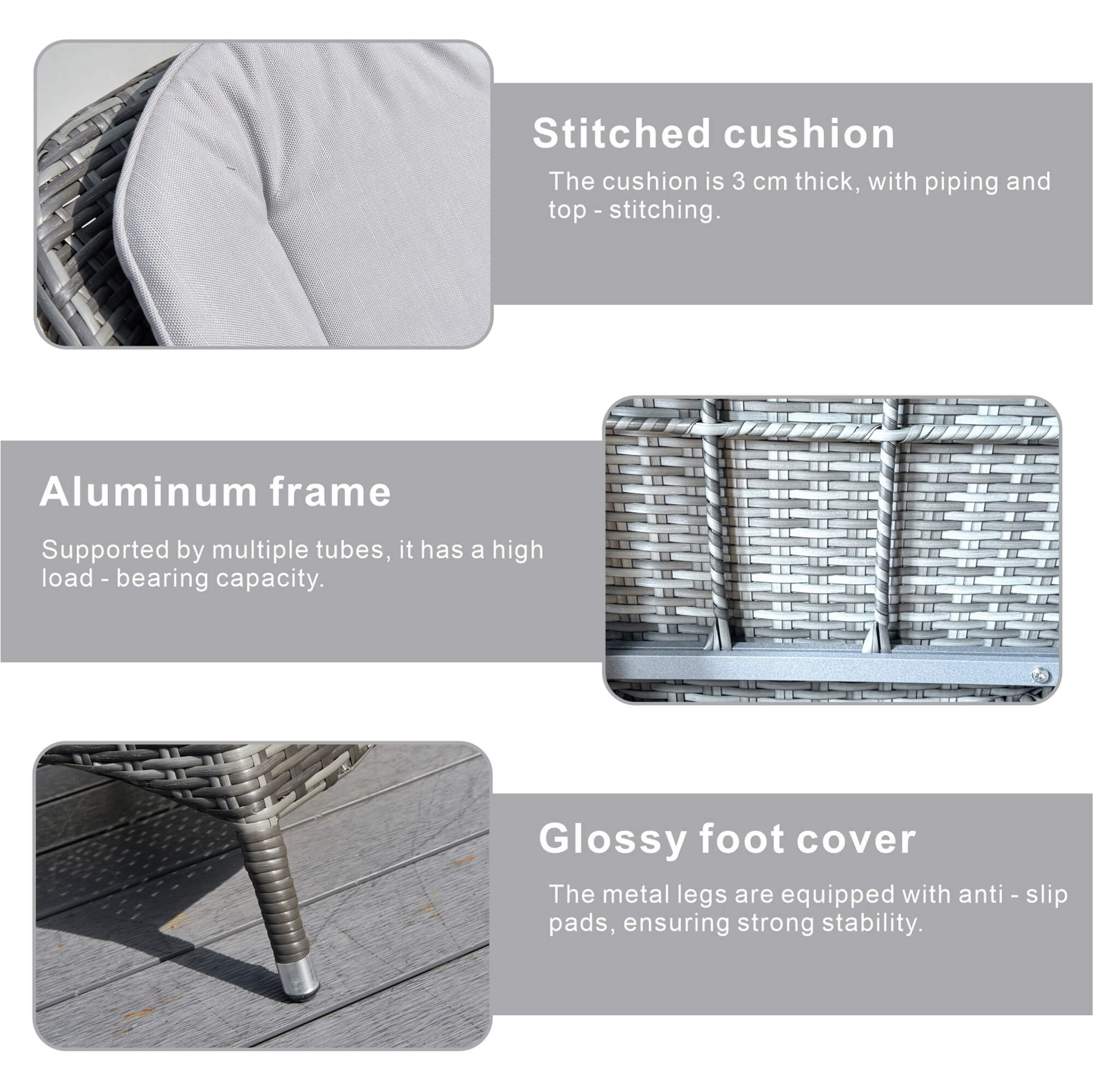 9-Piece Outdoor Dining Set with Round Table and 8 Cushioned Chairs (PAD-1714+009) - Abrihome