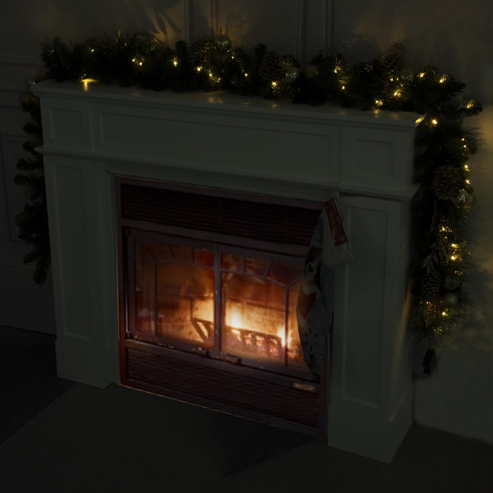 Holiday Pine Garland with Gold Details & Warm White LEDs(PJG-2511) - Abrihome