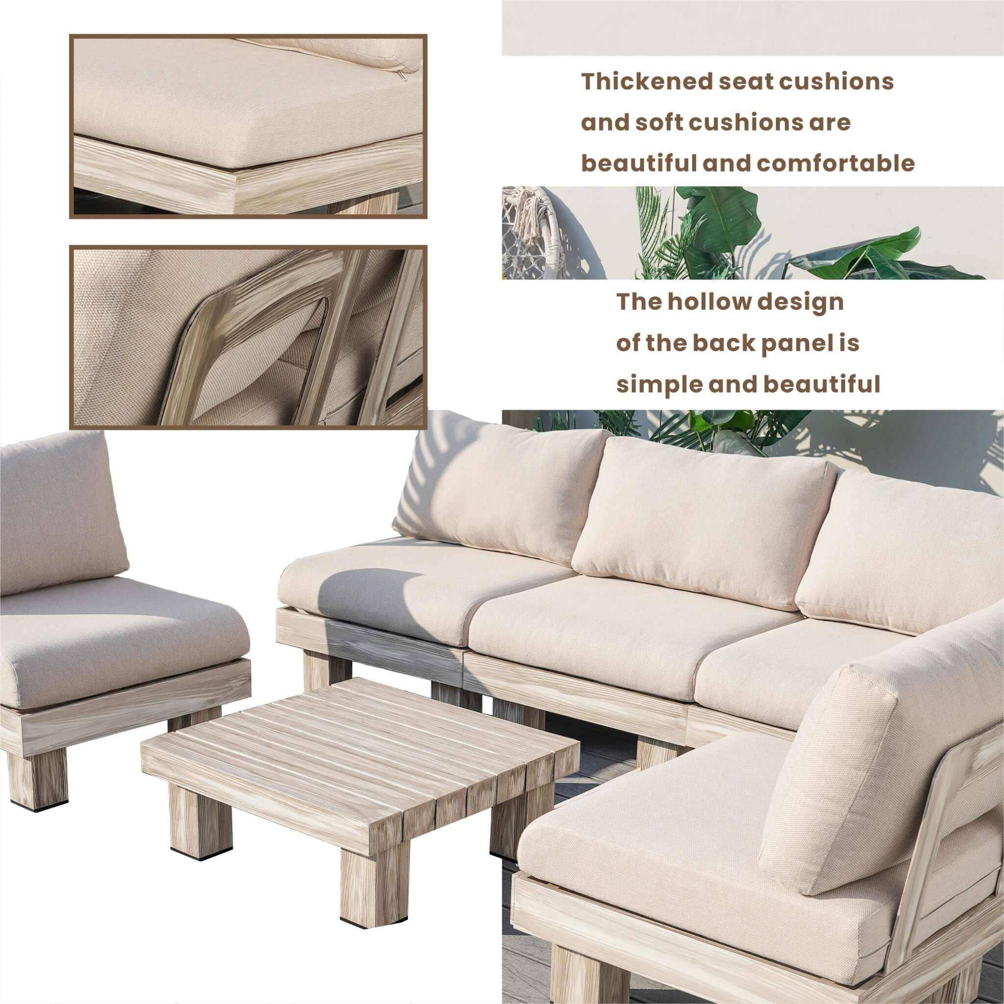 5-Seat Outdoor Patio Sofa Set (PAS-2510-5S-SET) - Abrihome