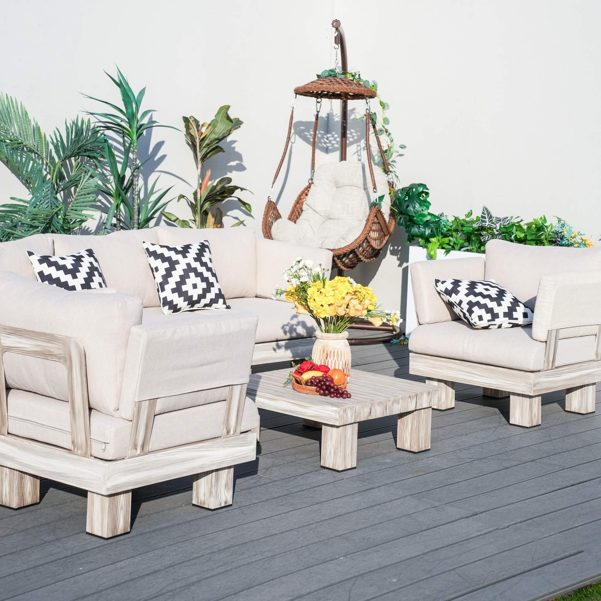 5-Seat Outdoor Patio Sofa Set (PAS-2510-5S-SET) - Abrihome