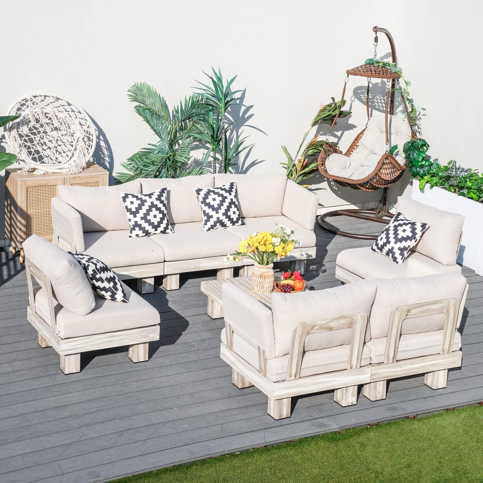 7-Seat Outdoor Patio Sofa Set (PAS-2510-7S-SET) - Abrihome