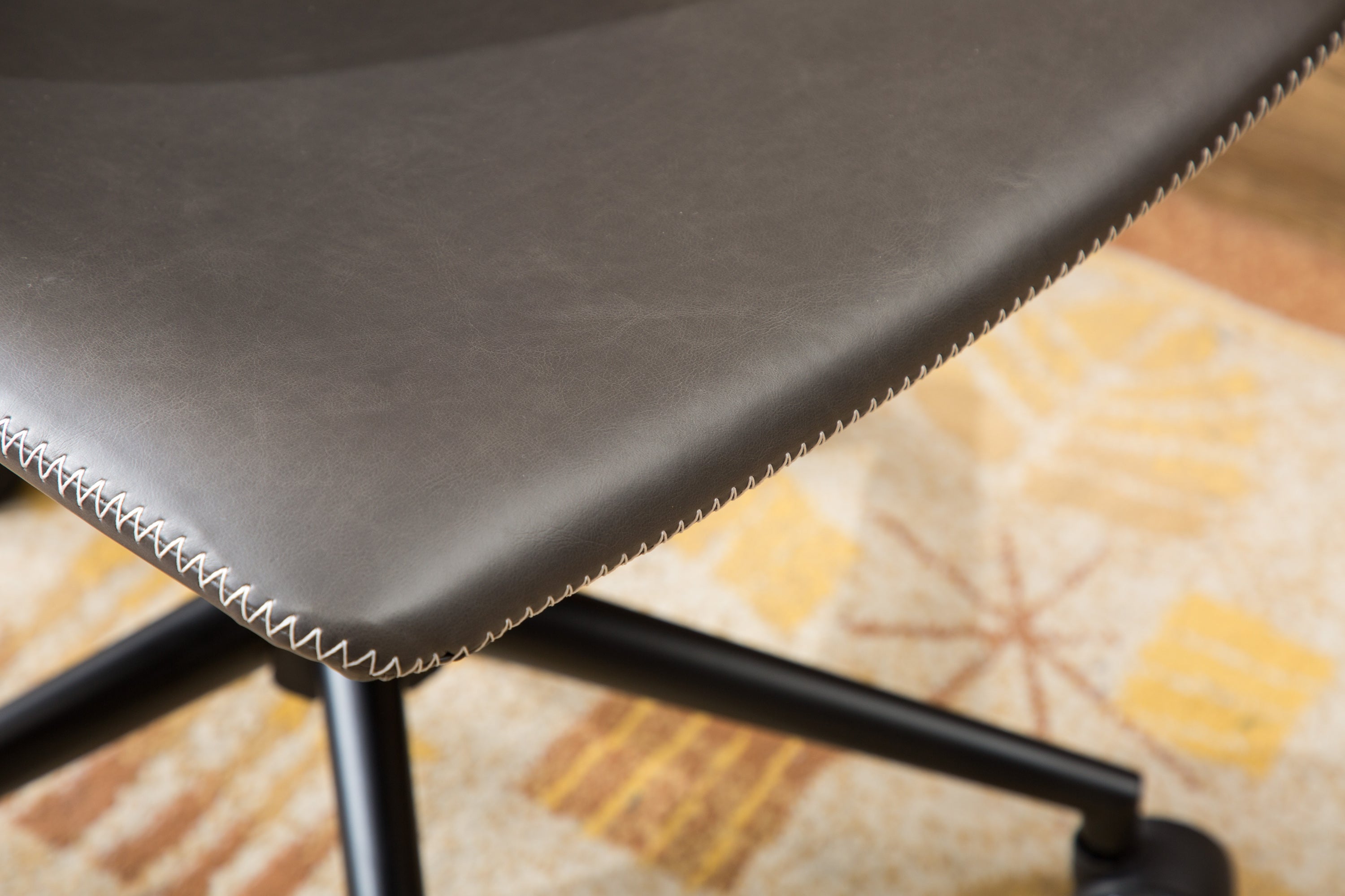 Cesena Faux Leather 360 Swivel Air Lift Office Chair, Antique Gray - Abrihome