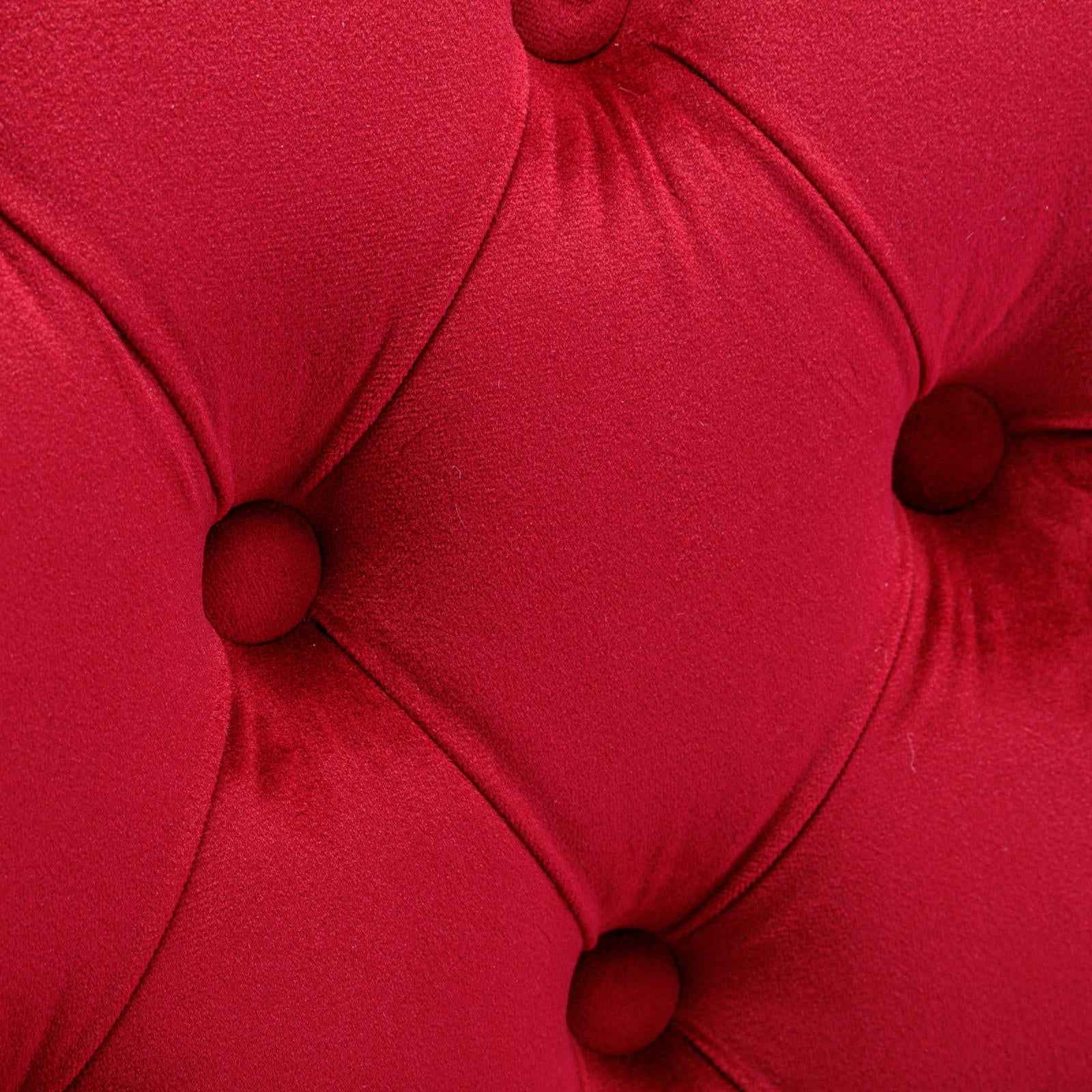 Classic Velvet Dining Chairs, High-end Tufted Solid Wood Contemporary Velvet Upholstered Dining Chair with Wood Legs Nailhead, SET OF 2,Burgundy, Wine Red,SW2001WR