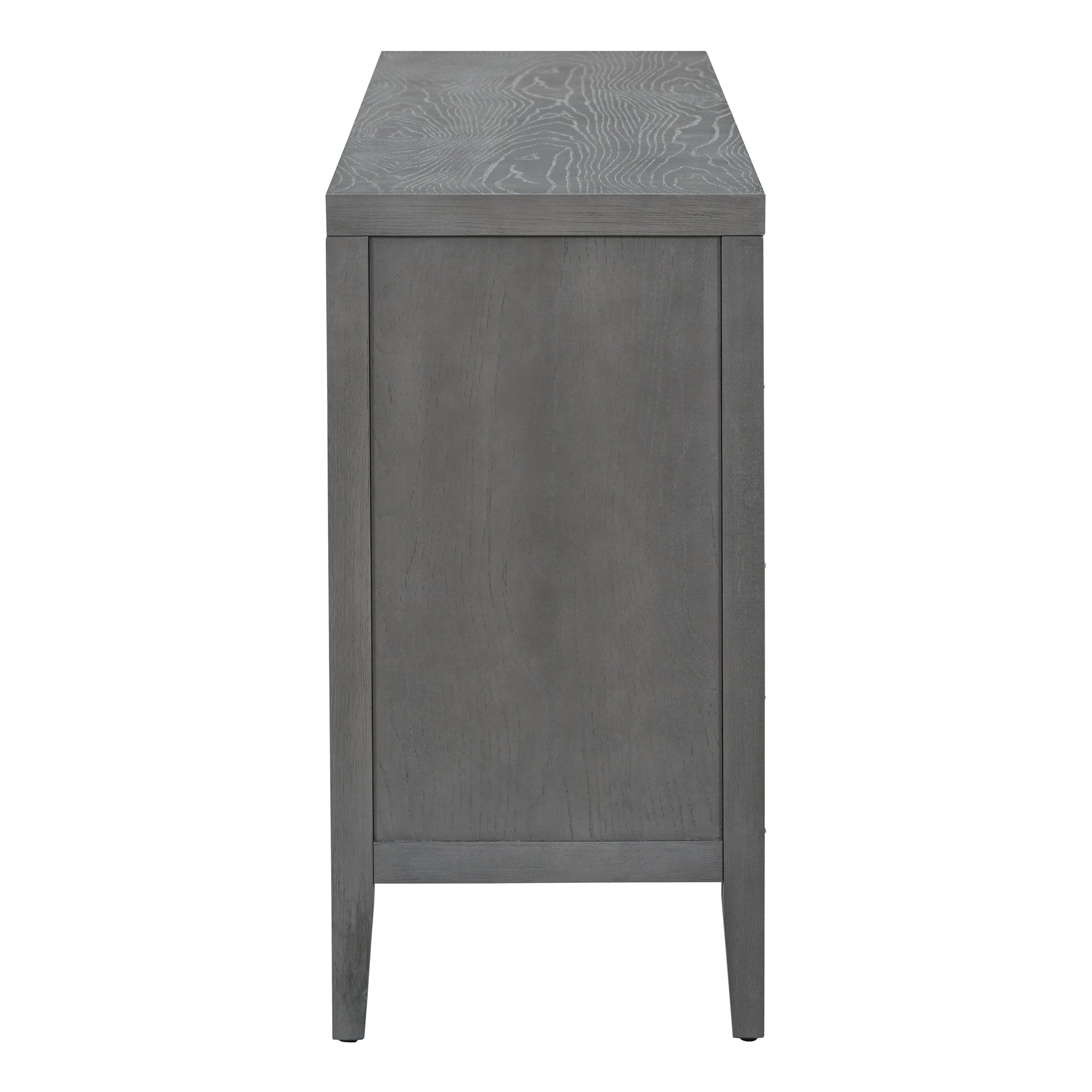 TREXM Retro Sideboard door with Circular Groove Design Round Metal Door Handle for Entrance, Dinning Room, Living Room (Gray) - Abrihome