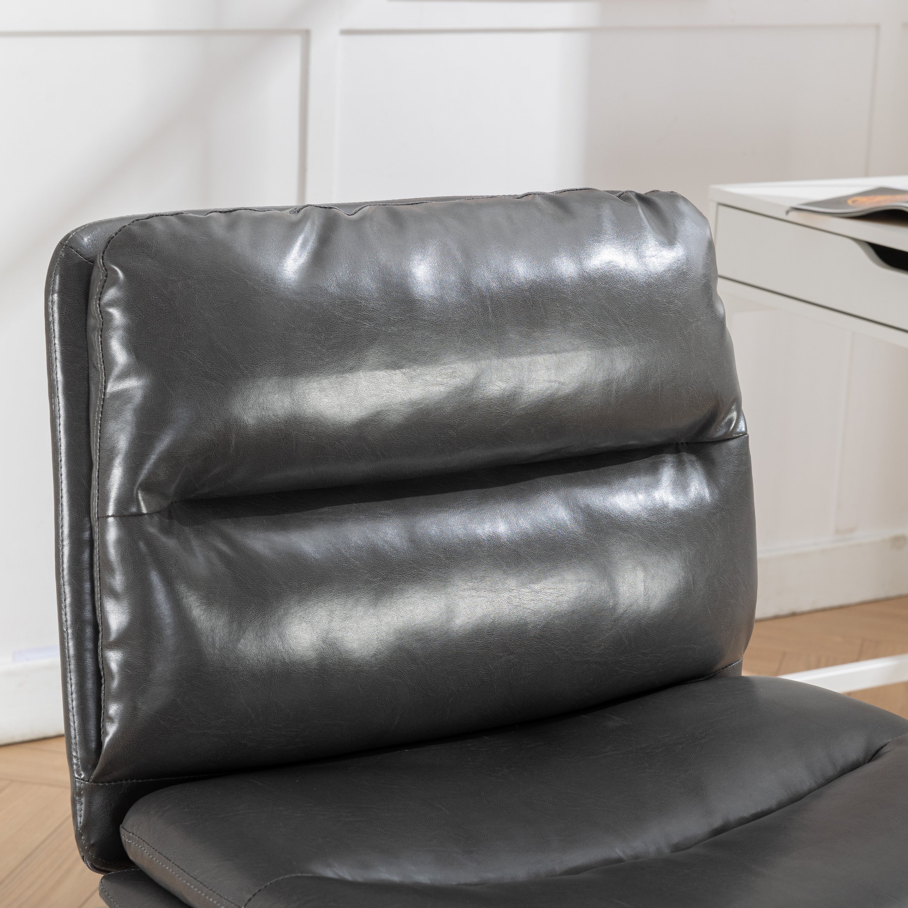 Bizerte Adjustable Swivel Criss-Cross Chair, Wide Seat/ Office Chair /Vanity Chair, Gray - Abrihome