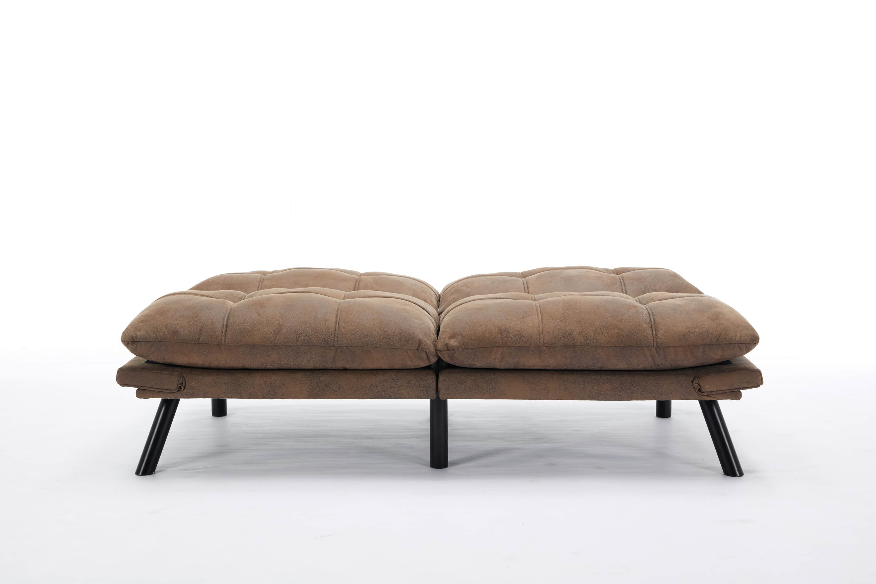 Leatehr Feeling Brown Convertible Folding Modern sofa Bed - Abrihome