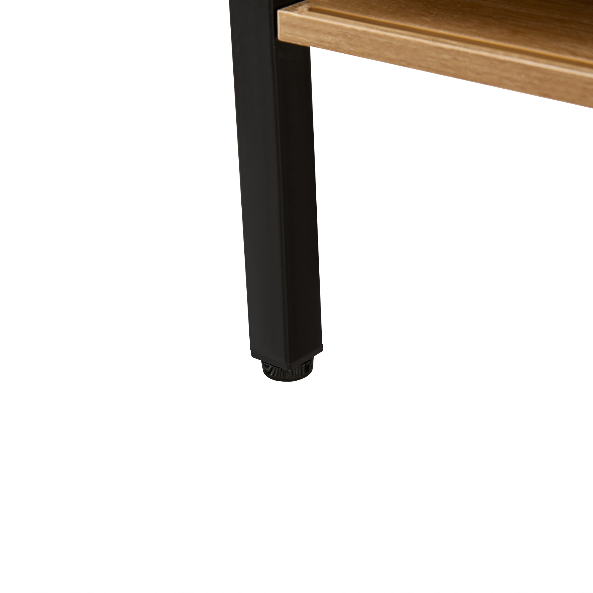 40.16" Rattan Coffee table, sliding door for storage, metal legs, Modern table for living room , natural - Abrihome