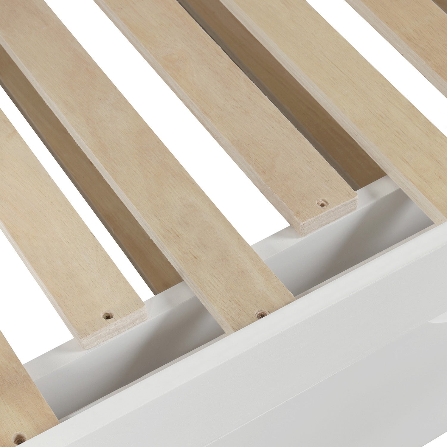 Extending Daybed with Trundle, Wooden Daybed with Trundle, White - Abrihome