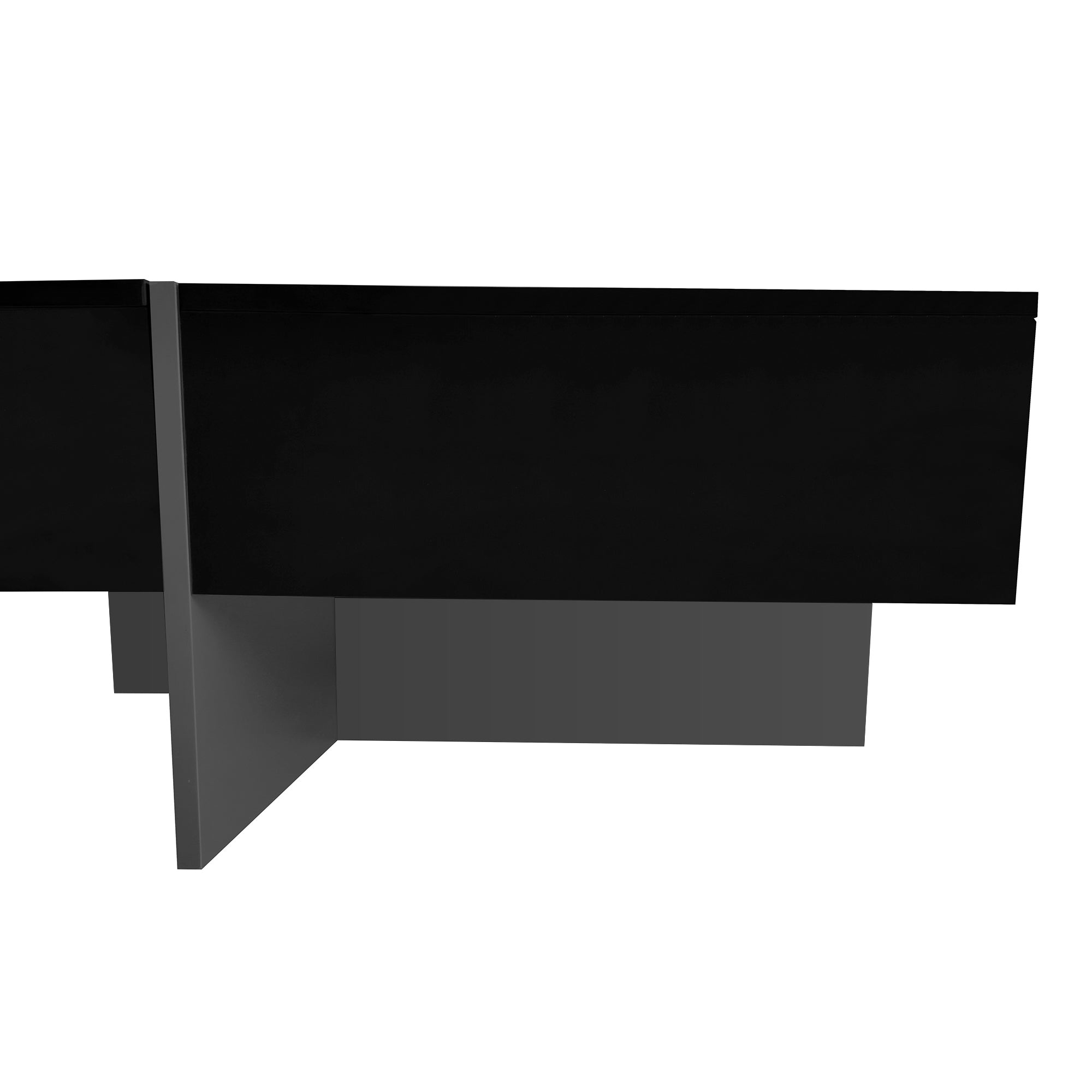ON-TREND Unique Design Coffee Table with 4 Hidden Storage Compartments, Square Cocktail Table with Extendable Sliding Tabletop, UV High-gloss Design Center Table for Living Room, 31.5"x 31.5" - Abrihome