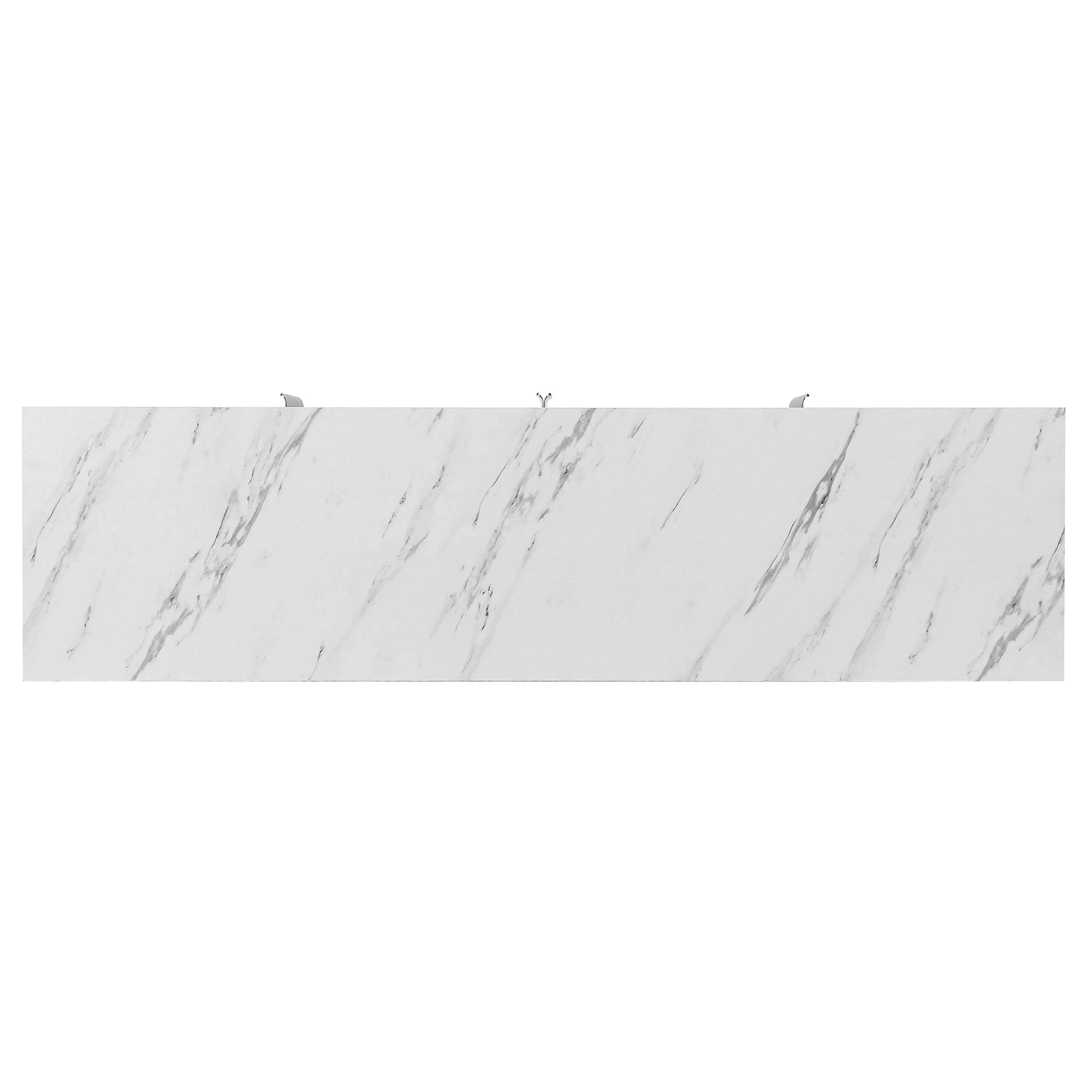 TREXM Modern sideboard with Four Doors, Metal handles & Legs and Adjustable Shelves Kitchen Cabinet (White) - Abrihome