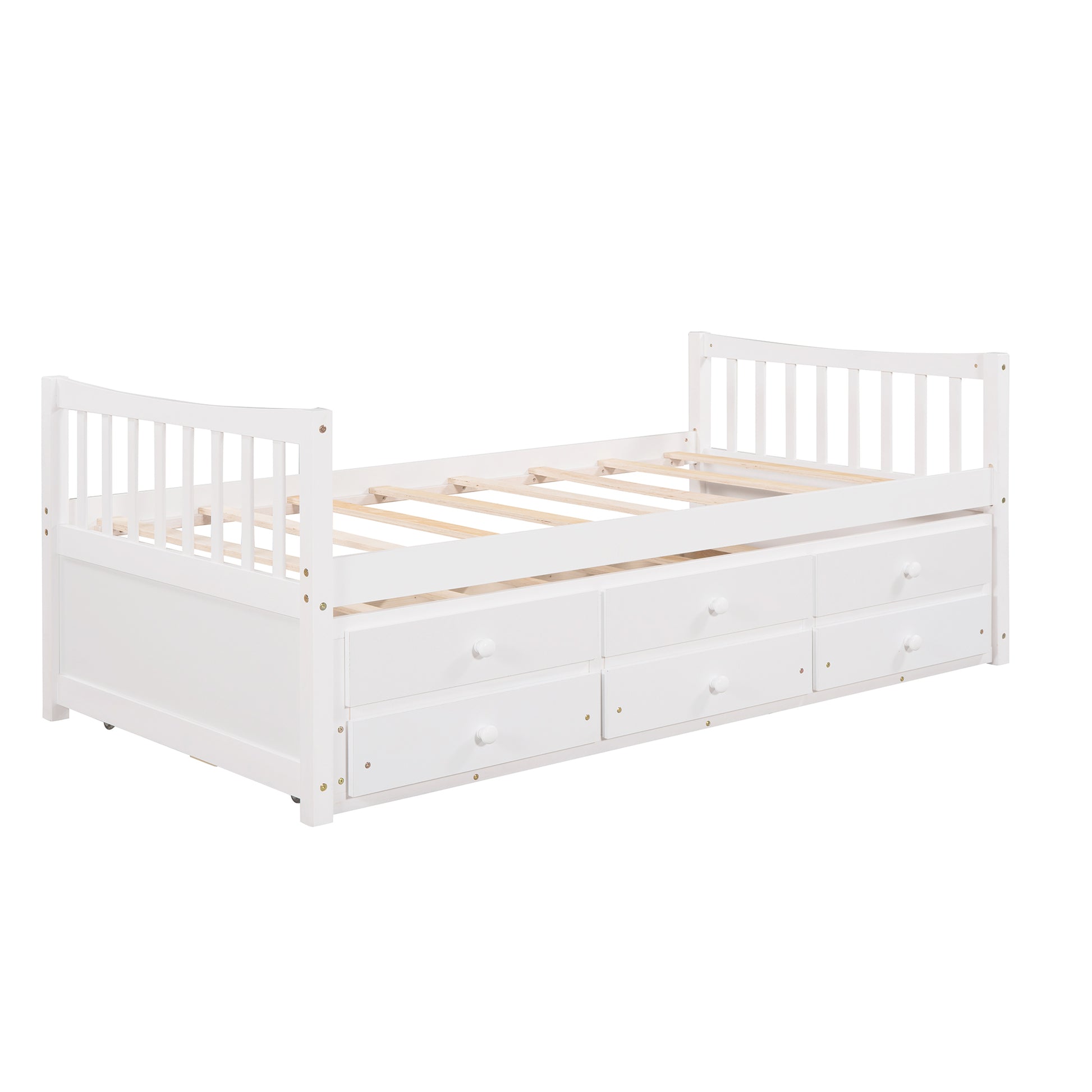 Daybed with Trundle and Drawers, Twin Size, White(OLD SKU: LP0000141KAA) - Abrihome