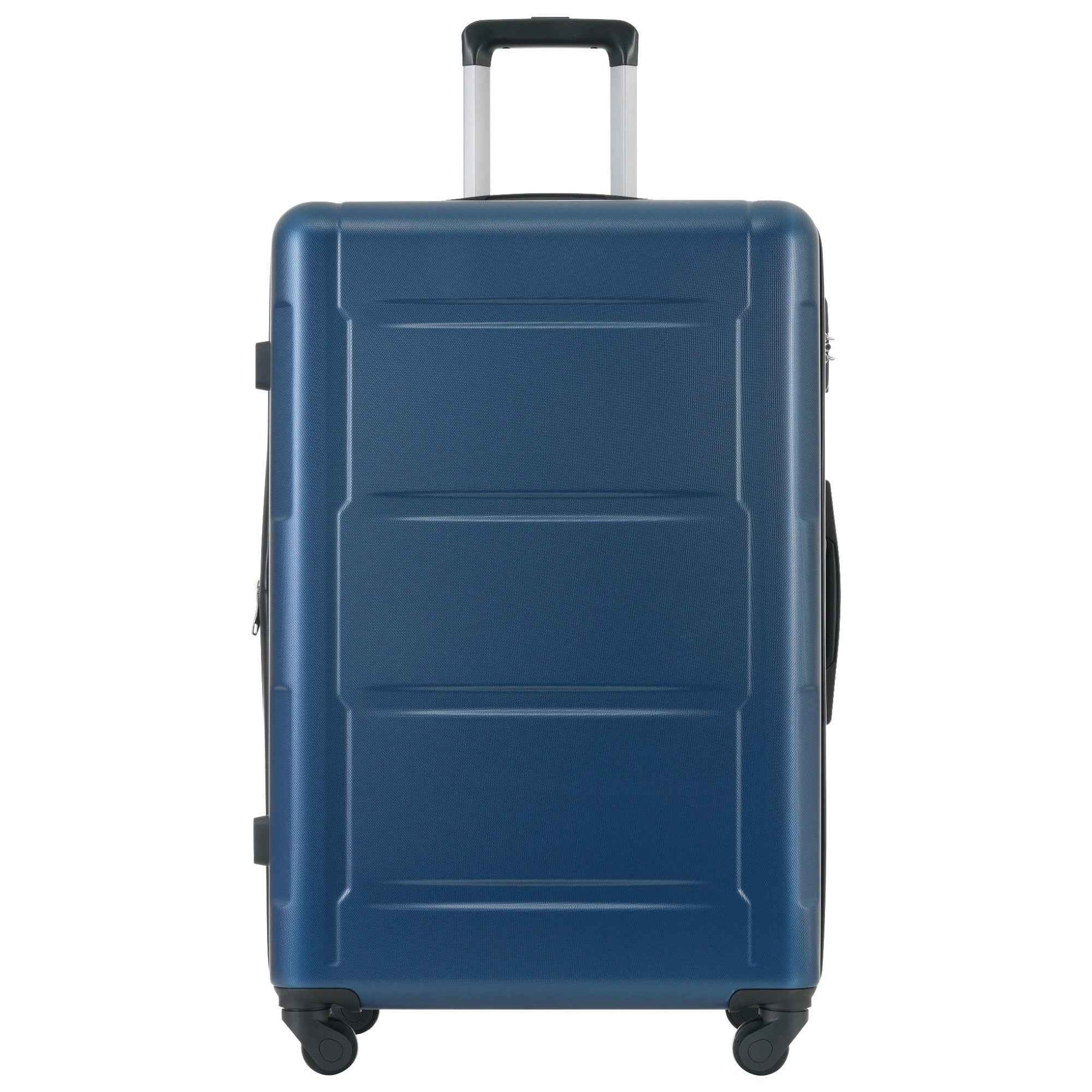 Expandable Spinner Wheels 2 Piece Luggage Set with TSA Lock, Blue, ABS Material, 20inch+28inch
