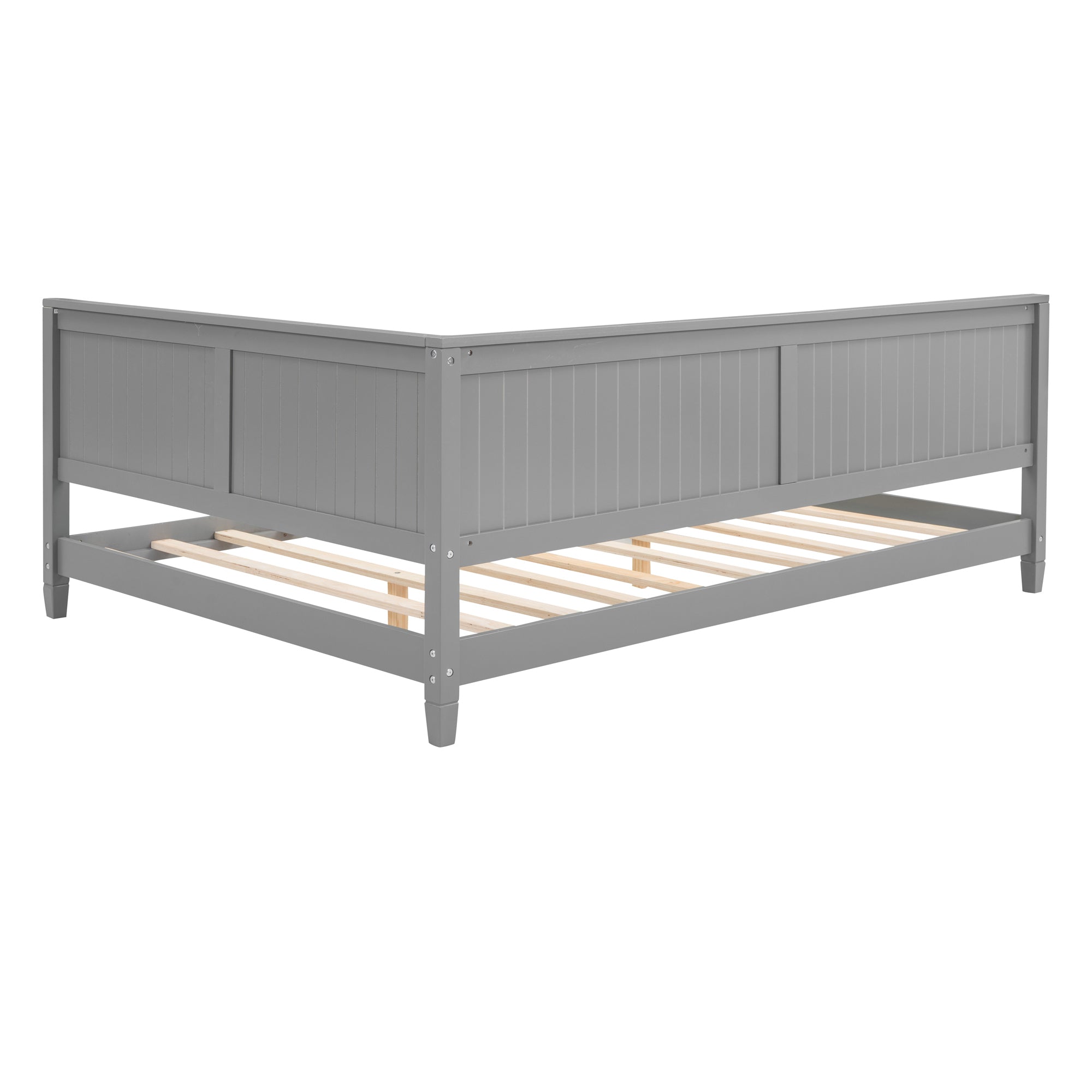Full Size Wood Daybed/Sofa Bed, Gray - Abrihome