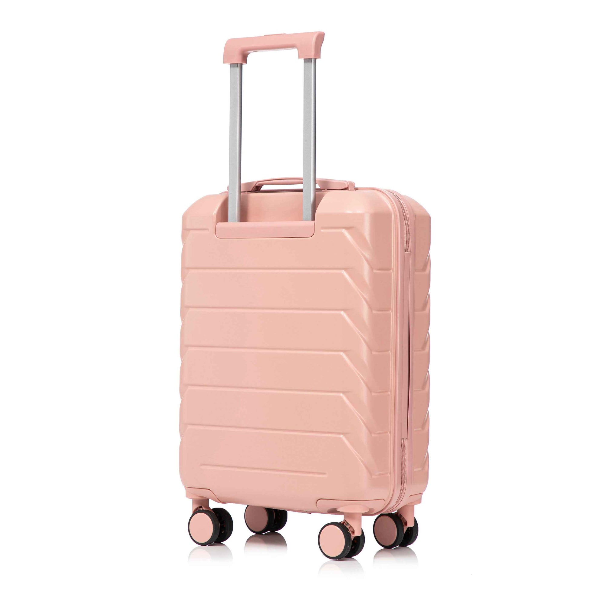 14'/20' 2 pcs/set in ABS Spinner Wheel Luggage, with Combination Lock,14' Cosmetic Case (Pink)