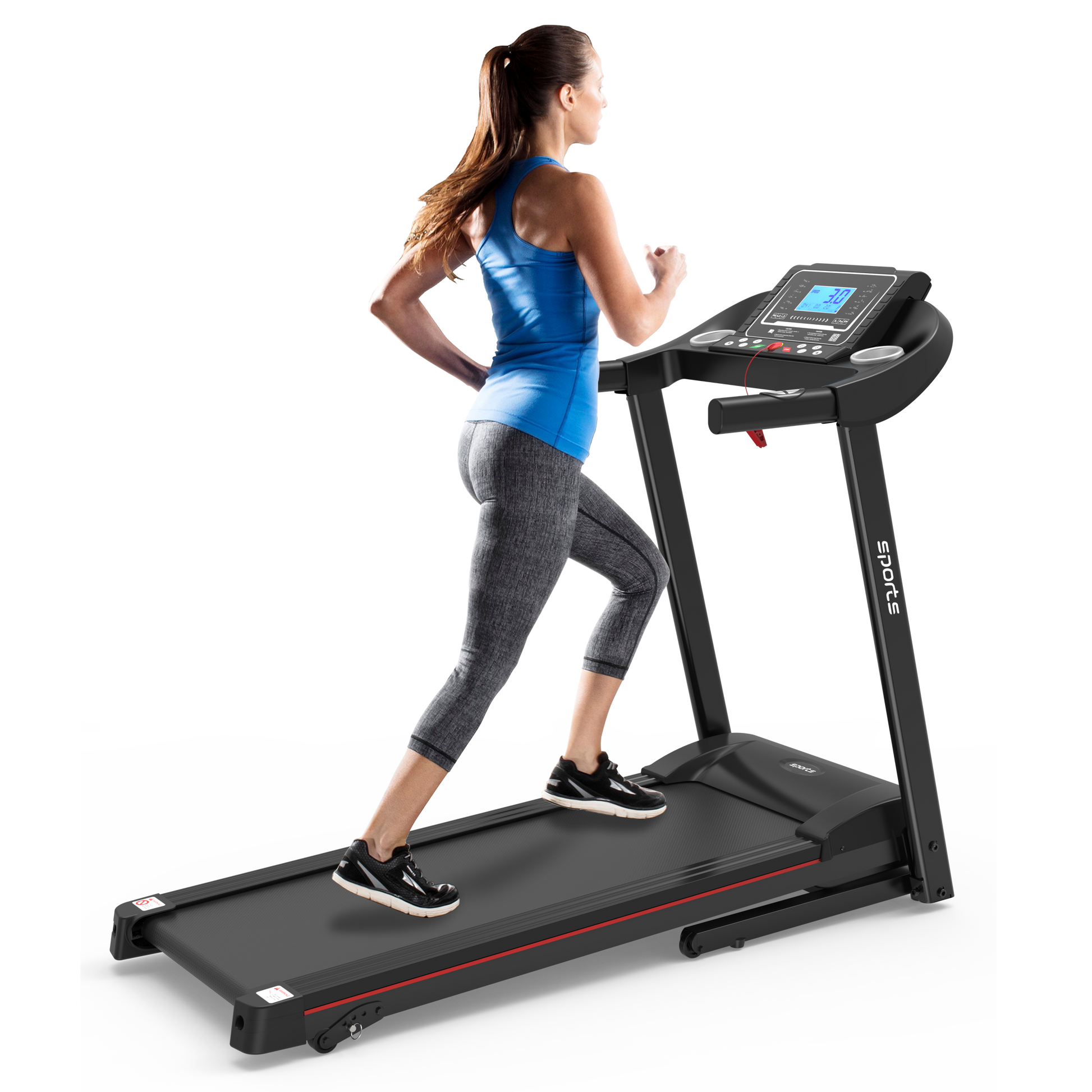 Fitshow App Home Foldable Treadmill with Incline, Folding Treadmill for Home Workout, Electric Walking Running Treadmill Machine 5' LCD Screen 250 LB Capacity Bluetooth Music