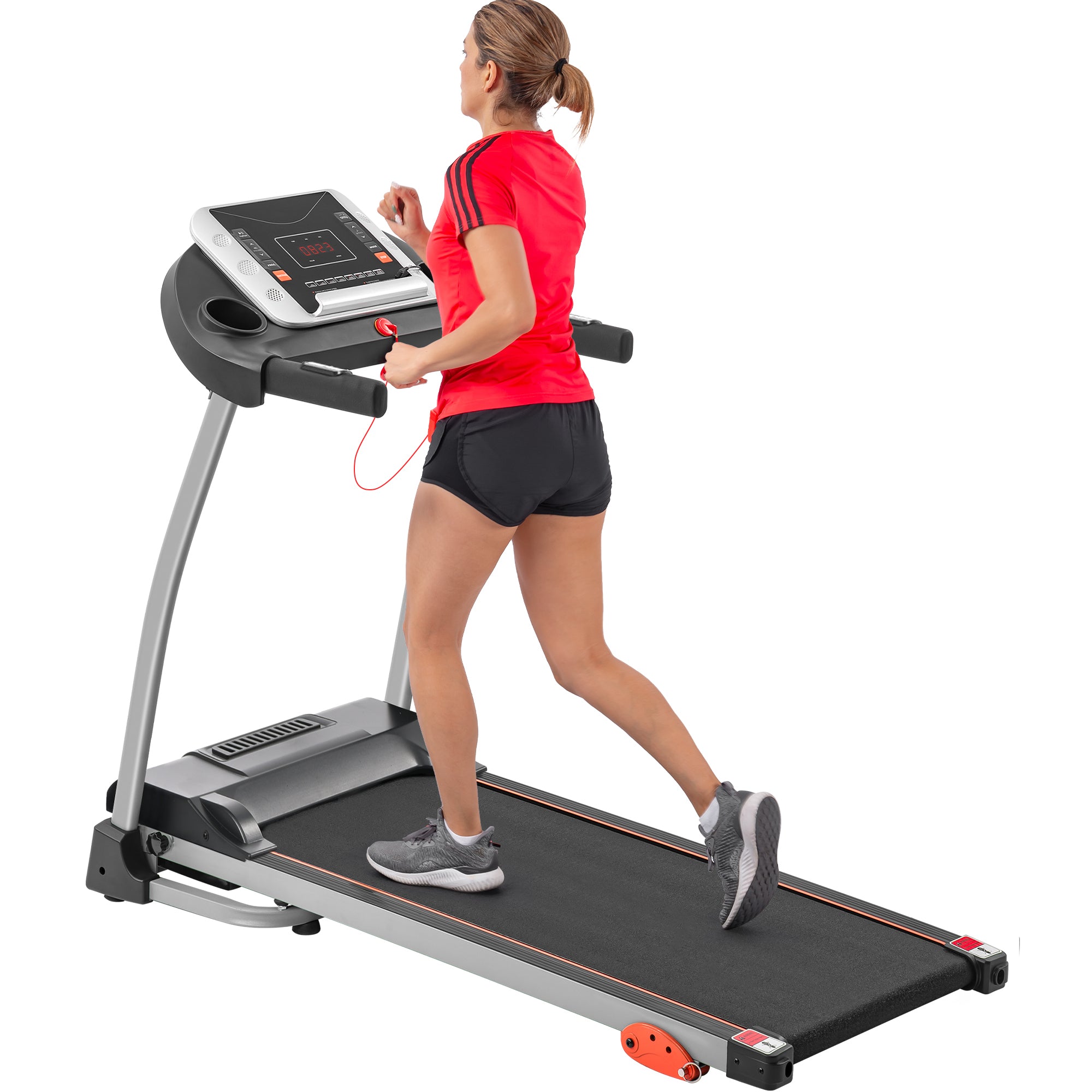 Easy Folding Treadmill for Home Use, 2.5HP Electric Running, Jogging & Walking Machine with Device Holder & Pulse Sensor, 3-Level Incline Adjustable Compact Foldable