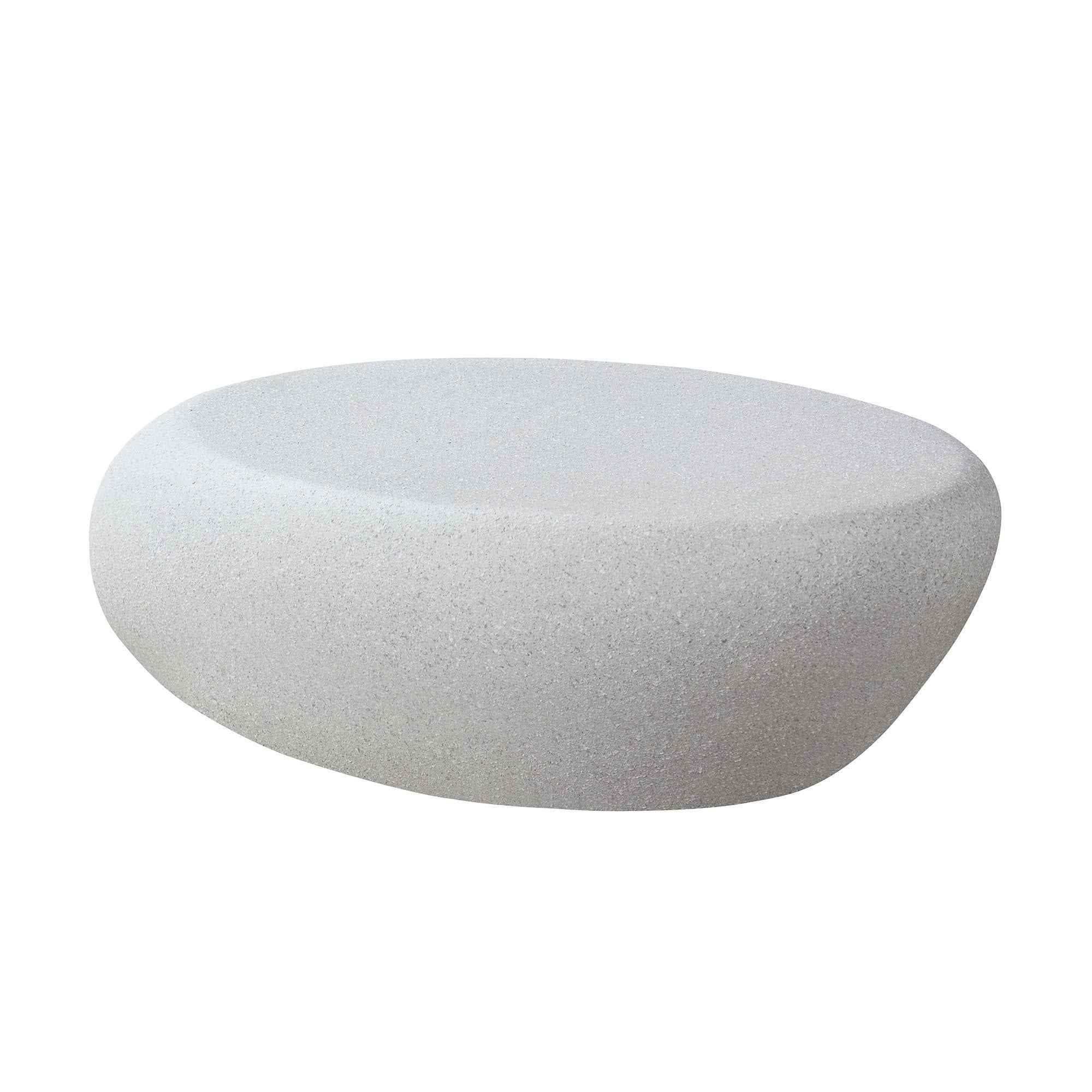 43.31''Fiberglass Elliptical Coffee Table for Living Room Vintage Table,Matte Rocks Table front of the Sofa, Irregular Center Table,No Need Assembly