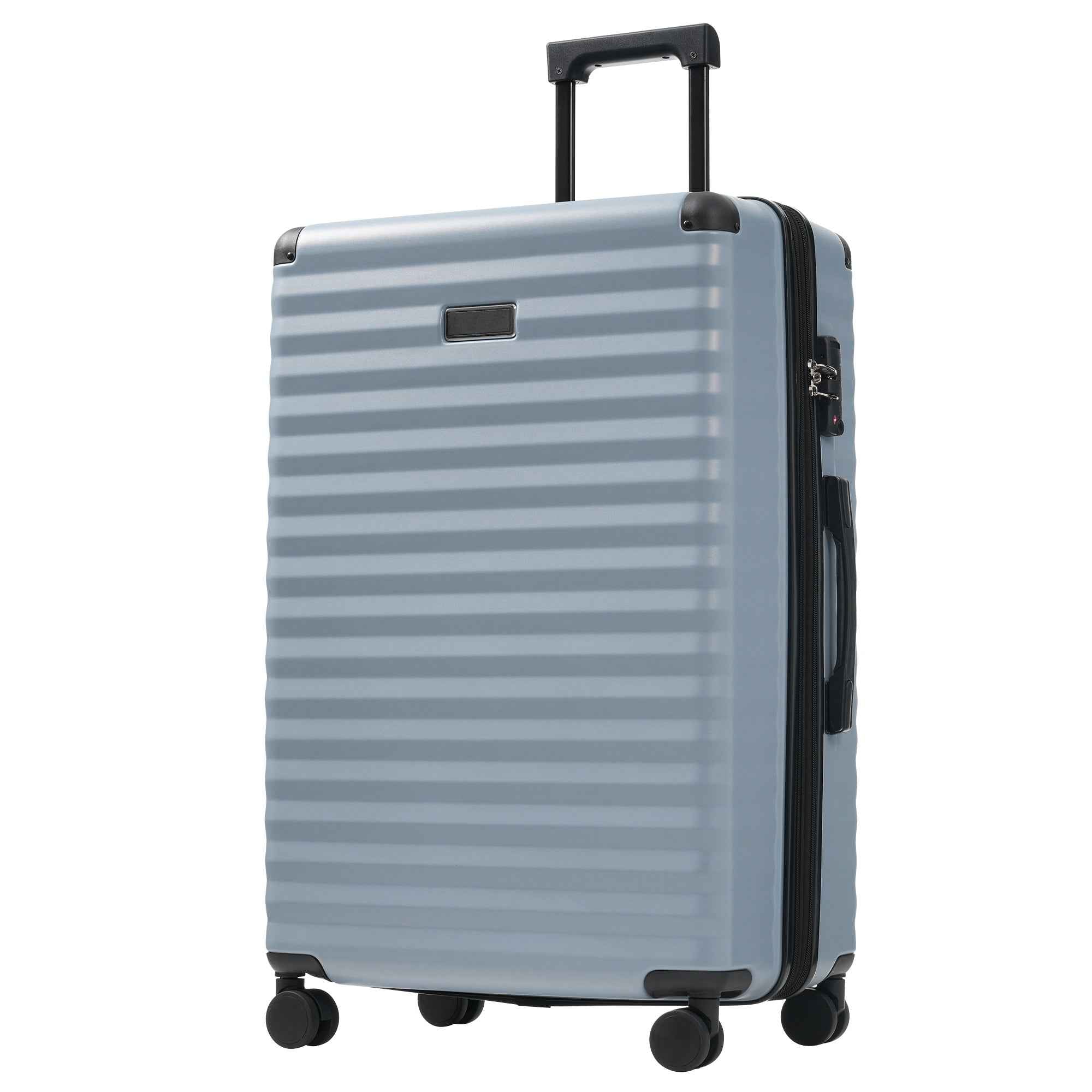Luggage Sets 5 Piece with Front Opening , Hardside Expandable Carry on Suitcase with Spinner Wheels TSA Lock USB Port  Cup Holder Duffel Bag and Toiletry Bag