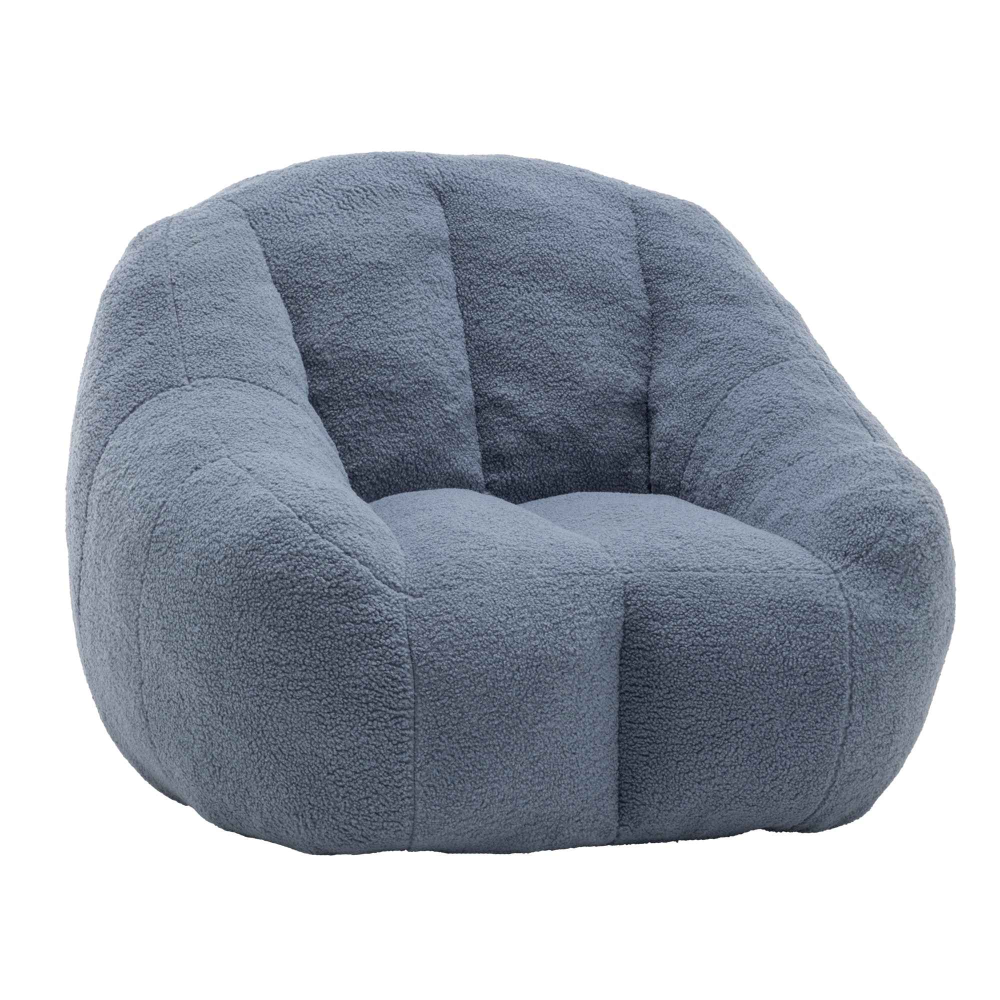 Comfy Bean Bag Chair with Memory Foam Filler – Tufted Soft Stuffed Bean Bag Sofa for Dorm, Apartment, or Living Room – Light Blue