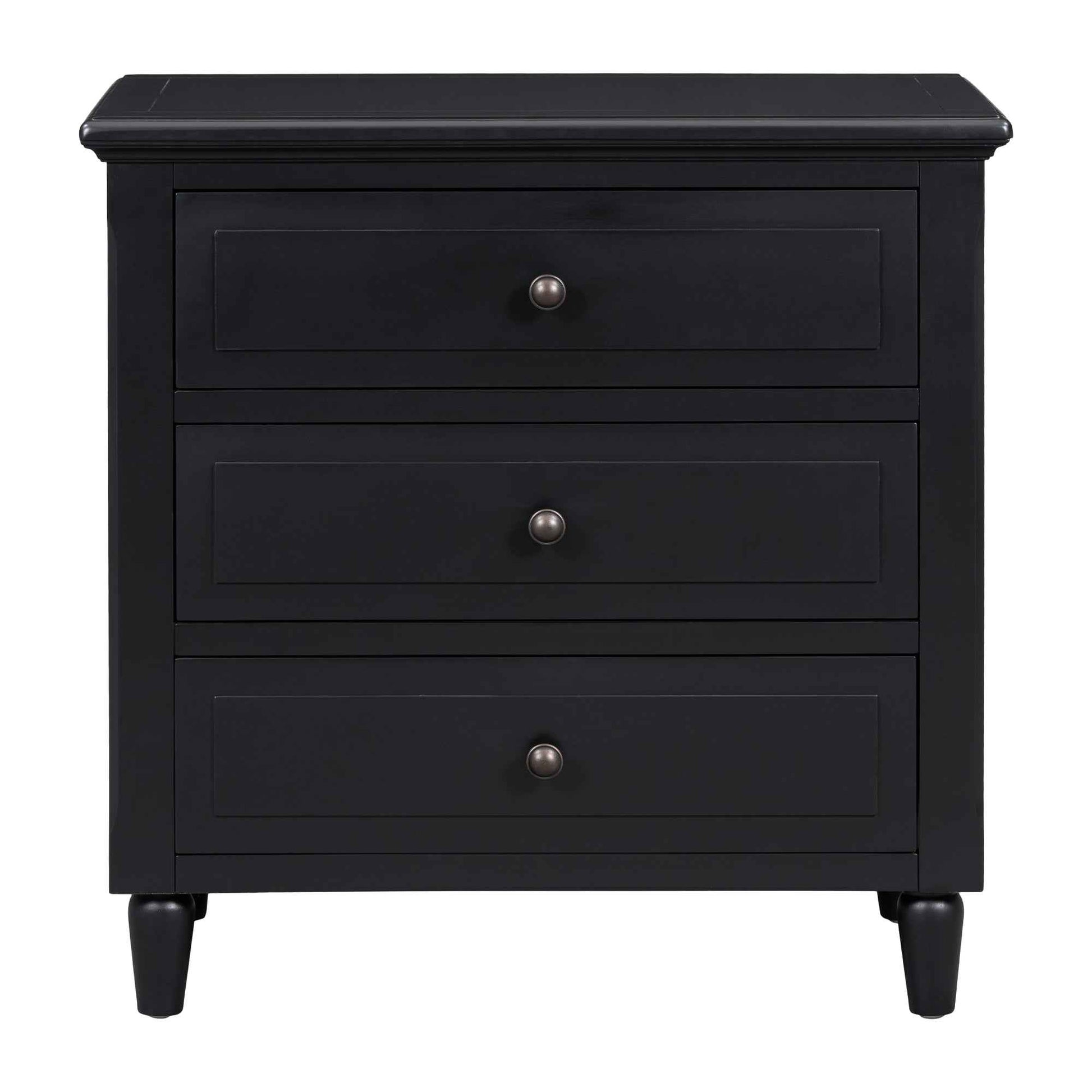 U_STYLE 28''painted Nightstand with 3 Drawers and Smooth Gliding Rails ,Simple Bedside Cabinet with Metal handle, Minimalist Sofa Side Table with rubber legs for Bedroom Sofa Couch Office